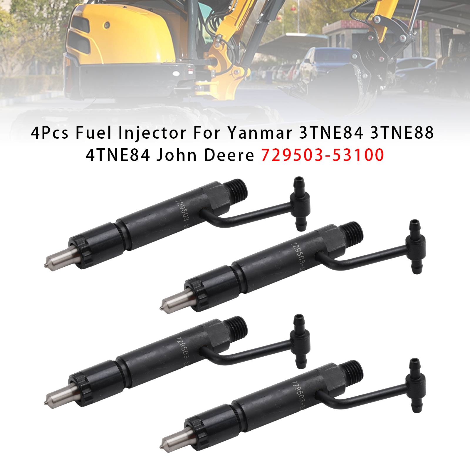 Komatsu 3D84E 3D84N 3D88 4Pcs Fuel Injector 72950353100 Generic
