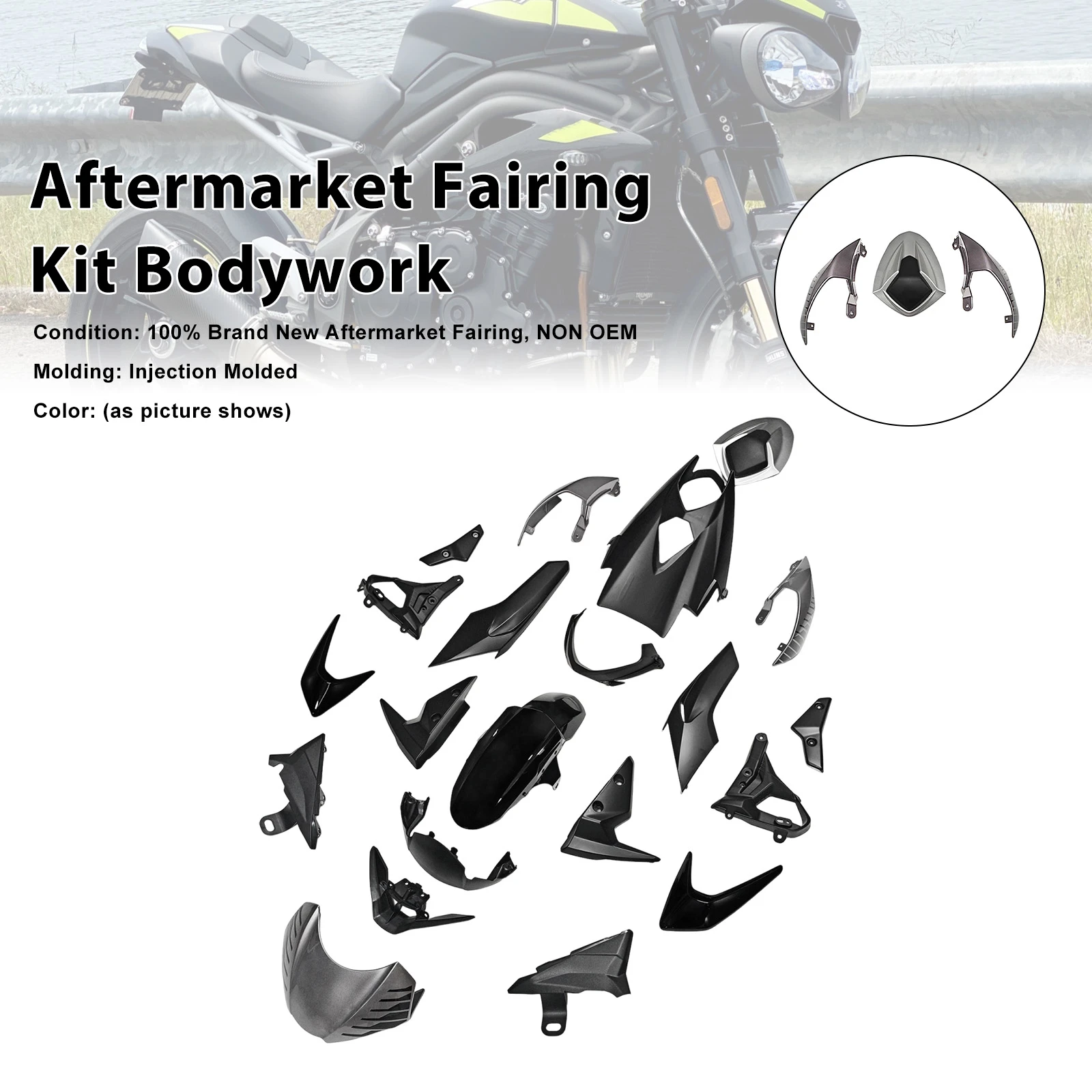 2020-2022 Triumph Street Triple 765 R/RS Aftermarket Fairing Kit Bodywork#014 Generic