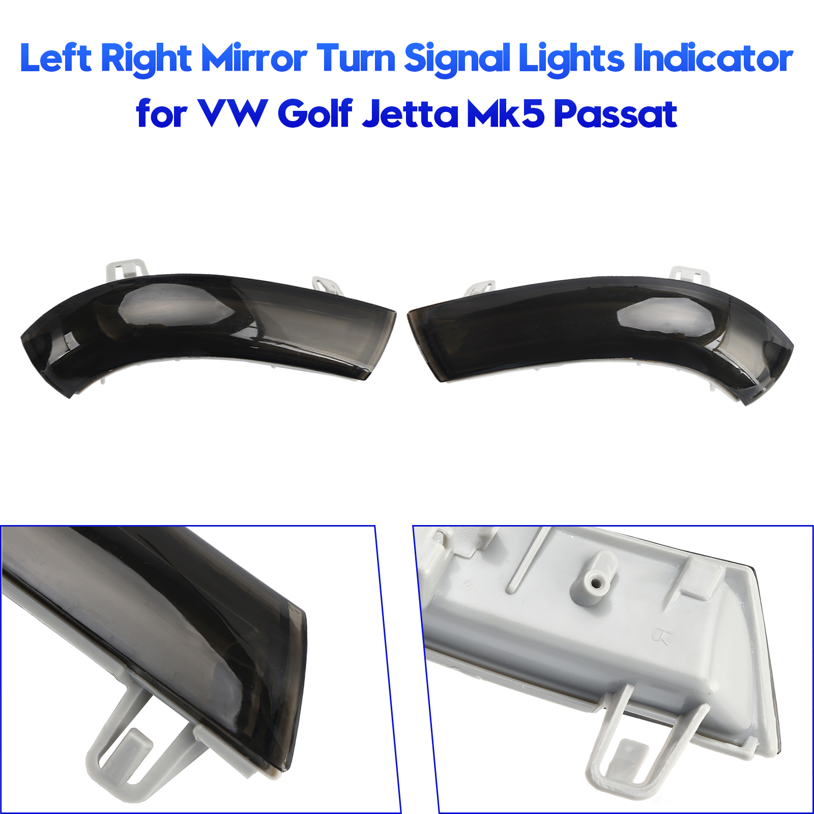 2003-2010 Sharan Pair Side Mirror Indicator Turn Signal Light 1K0949101 Smoke Generic