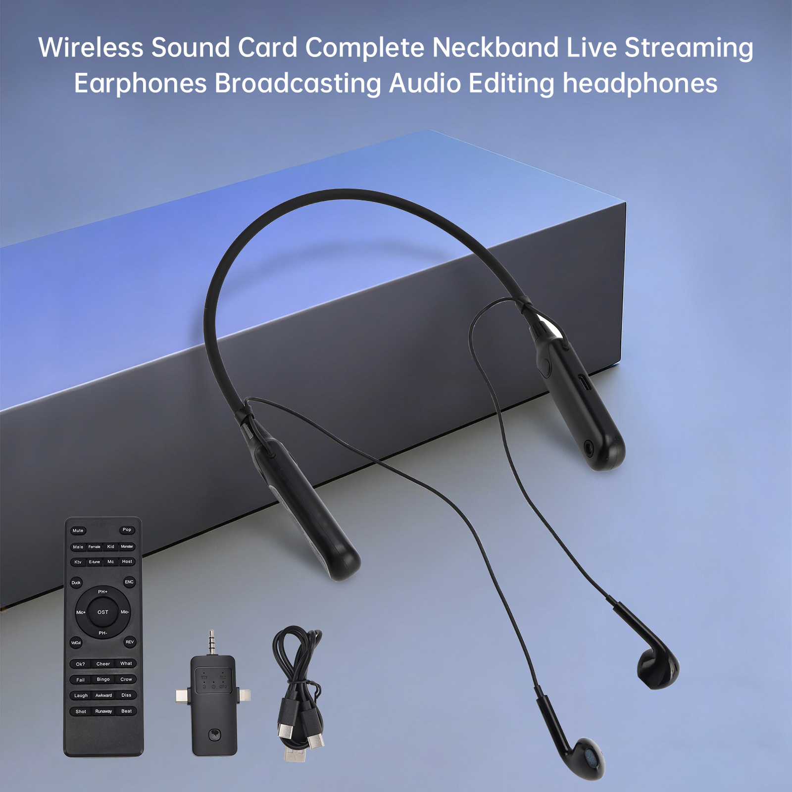 Wireless Sound Card Complete Neckband Live Streaming Earphone Broadcasting Audio