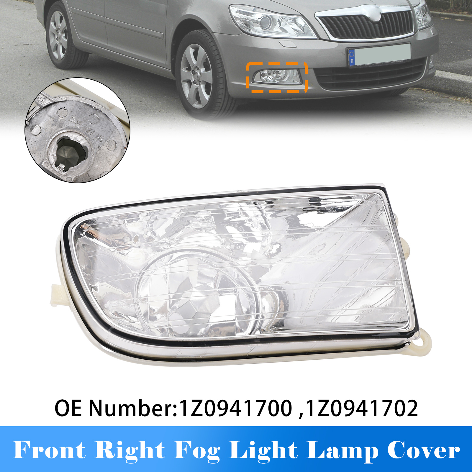 2004-2008 Skoda Octavia II Front Right Fog Light Lamp Cover 1710525 93357465 Generic