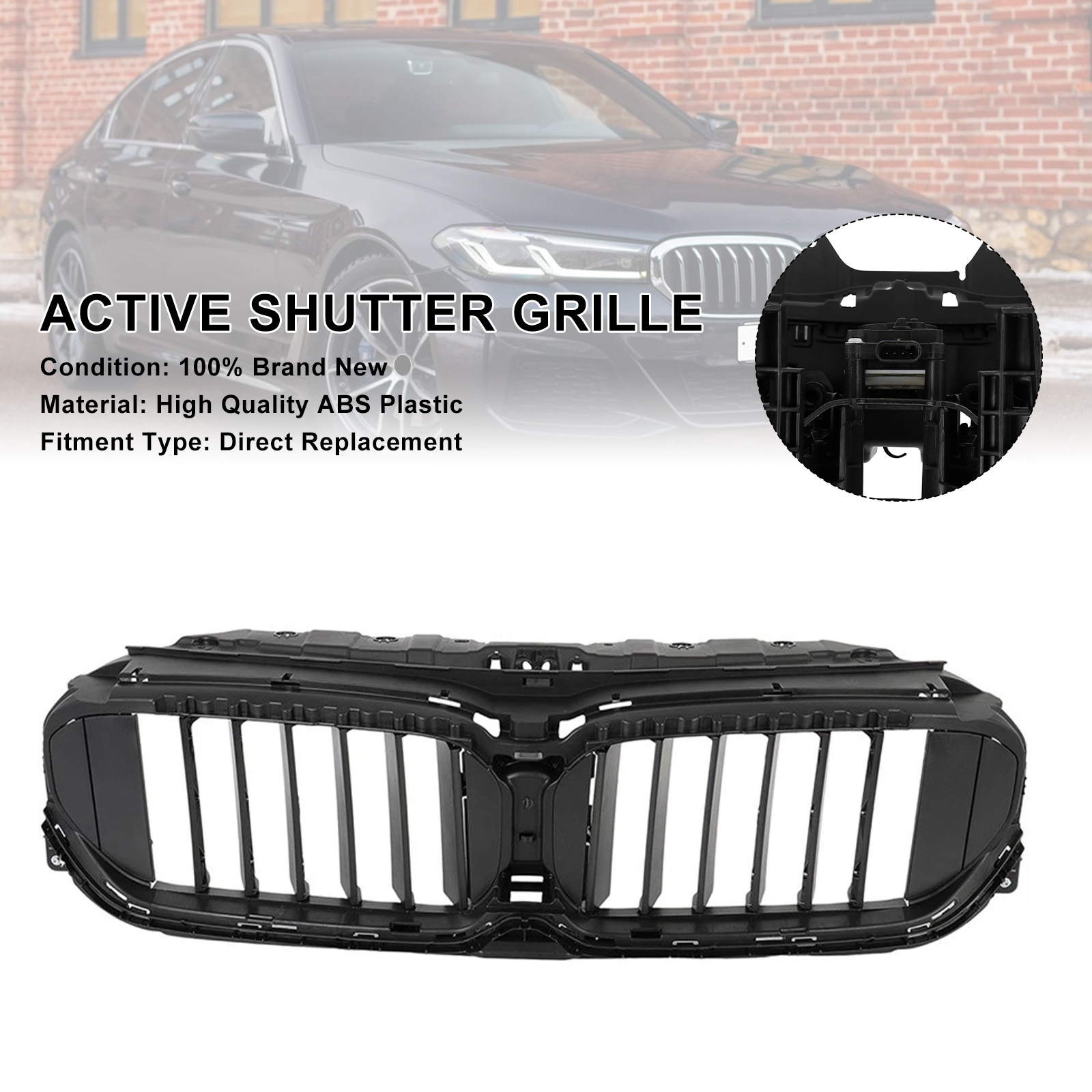 2021-2023 BMW 5 series Front Radiator Active Grille Air Shutter W/Motor 51119498612 Generic