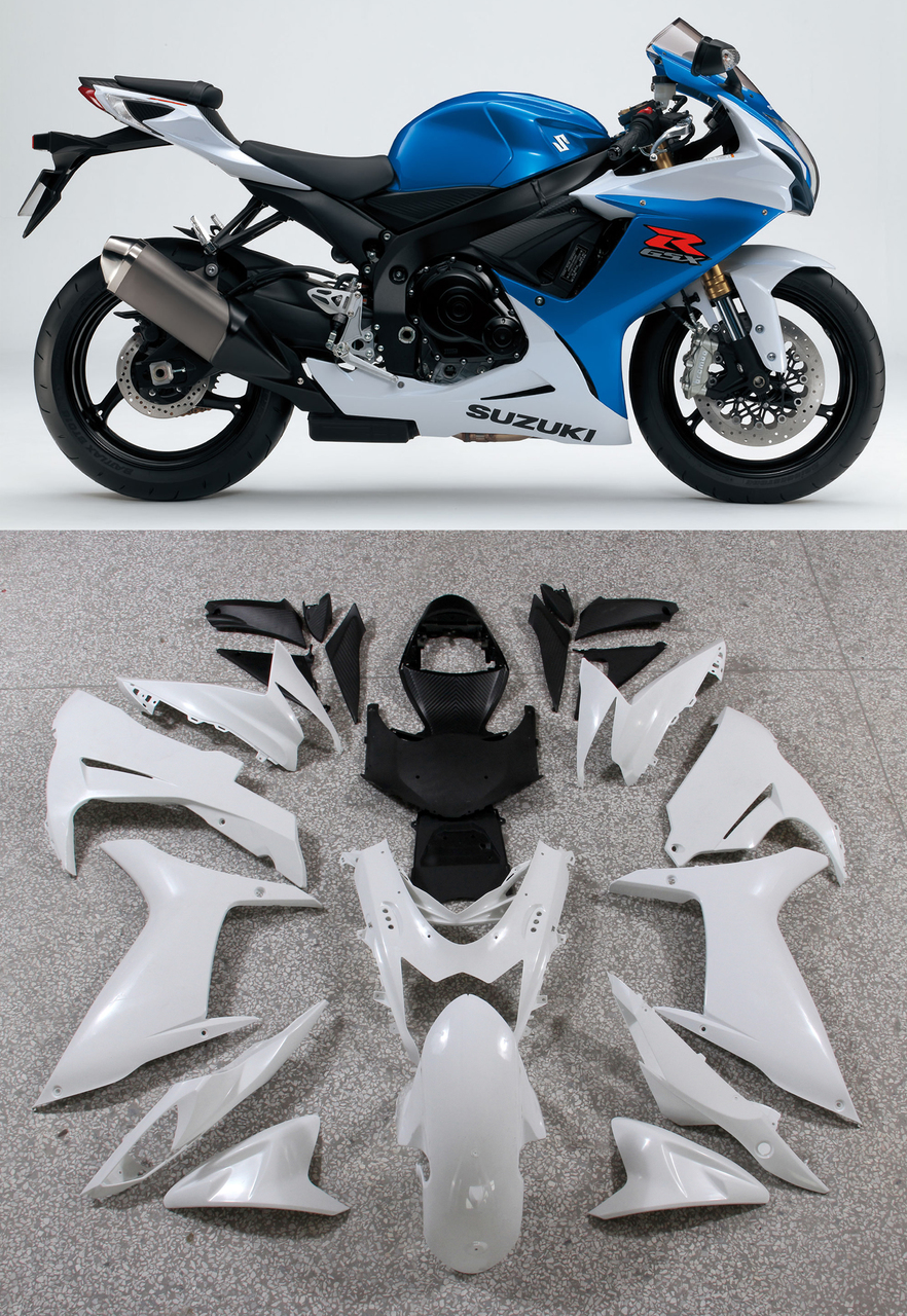 2011-2023 Suzuki GSXR600 GSXR750 K11 Blue White GSXR Amotopart Fairings Plastics Customs Fairing 2011-2023 Suzuki GSXR600 GSXR750 K11 Blue White GSXR Amotopart Fairings Plastics Customs Fairing