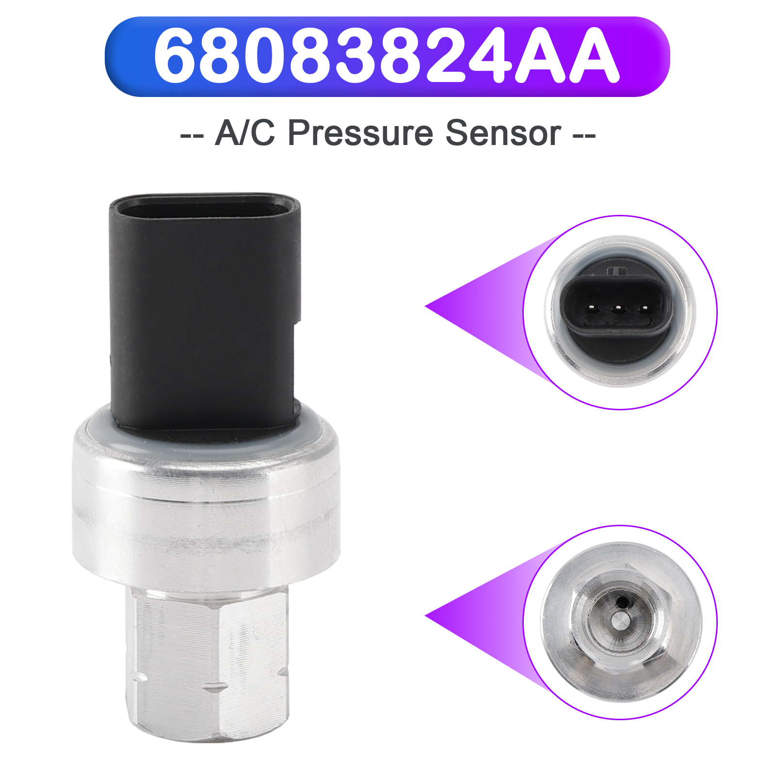 2012-2015 Ram 1500 C/V A/C Pressure Sensor 68083824AA Generic