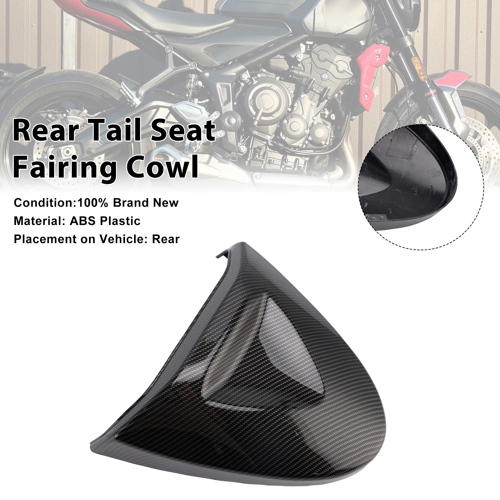 2022-2025 Trident 660 Rear Tail Seat Fairing Cowl Cover Carbon Generic