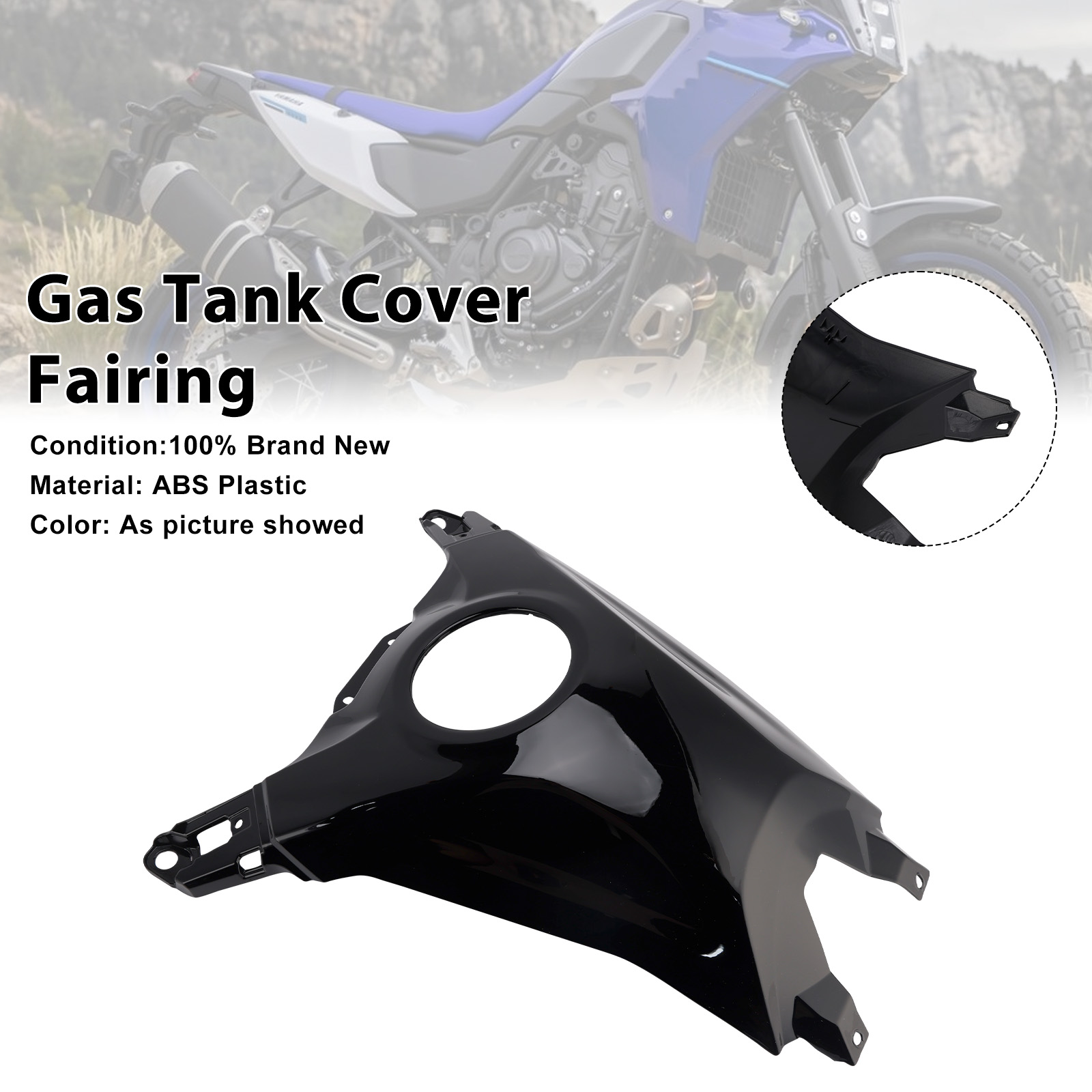 2025-2026 Yamaha Tenere 700 Gas Tank Cover Fairing Black Generic