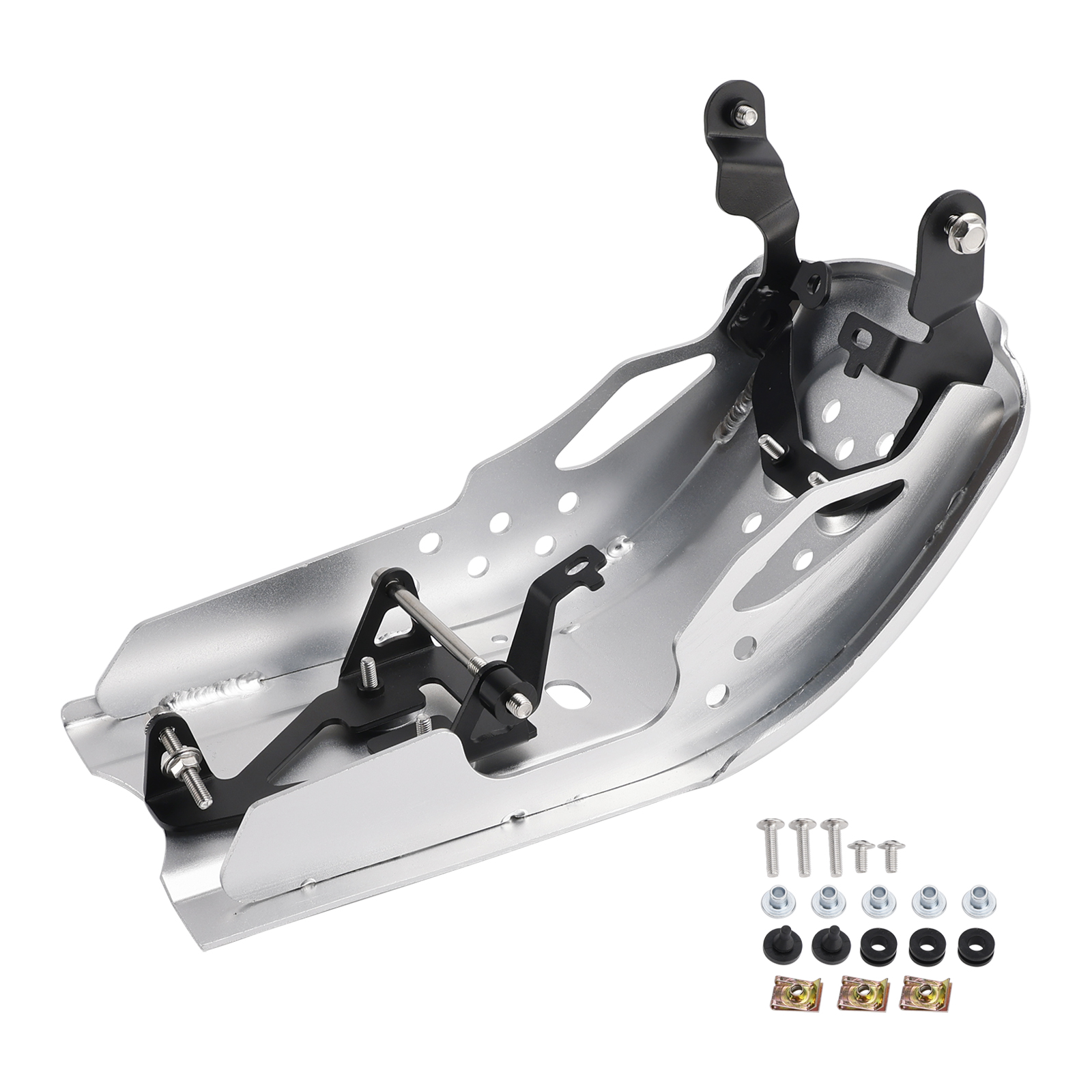 2025-2026 Thruxton 400 Aluminum Sump Guard Skid Bash Plate Silver Generic