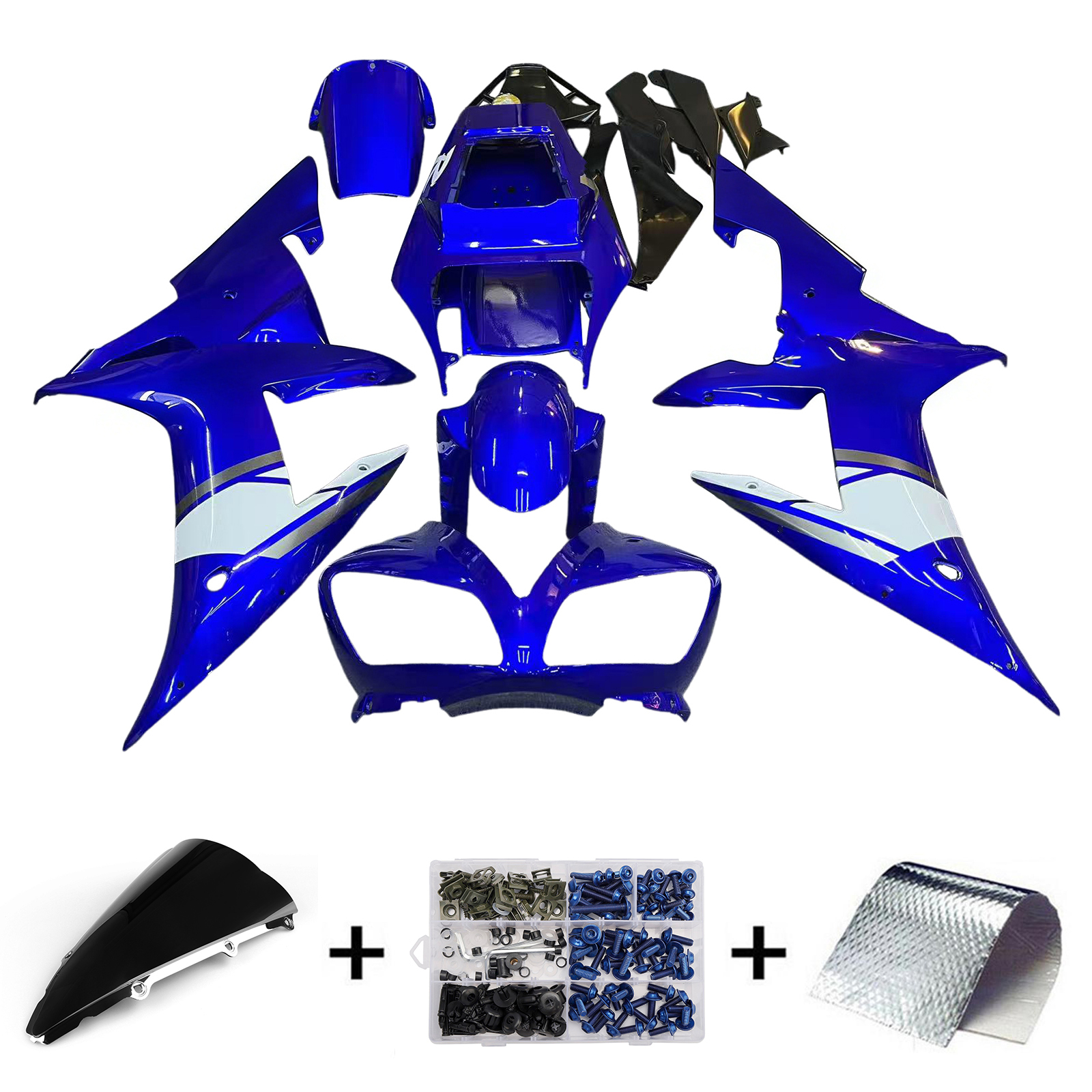 2002-2003 Yamaha YZF-R1 Super Blue R1 Racing Amotopart Fairings Customs Fairing