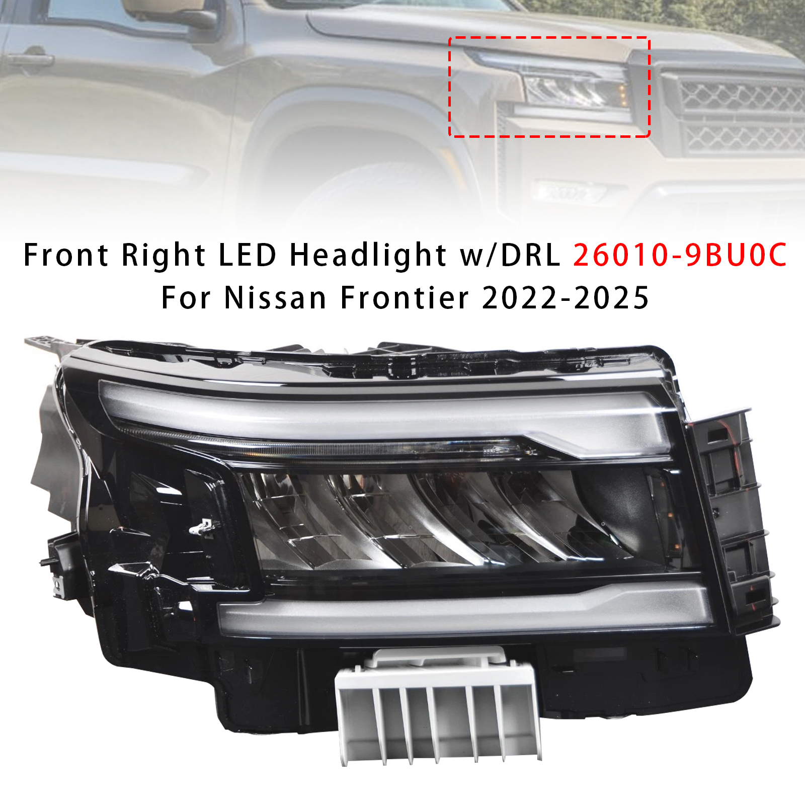 2022-2025 Nissan Frontier Front Right LED Headlight w/DRL 26010-9BU0C Generic