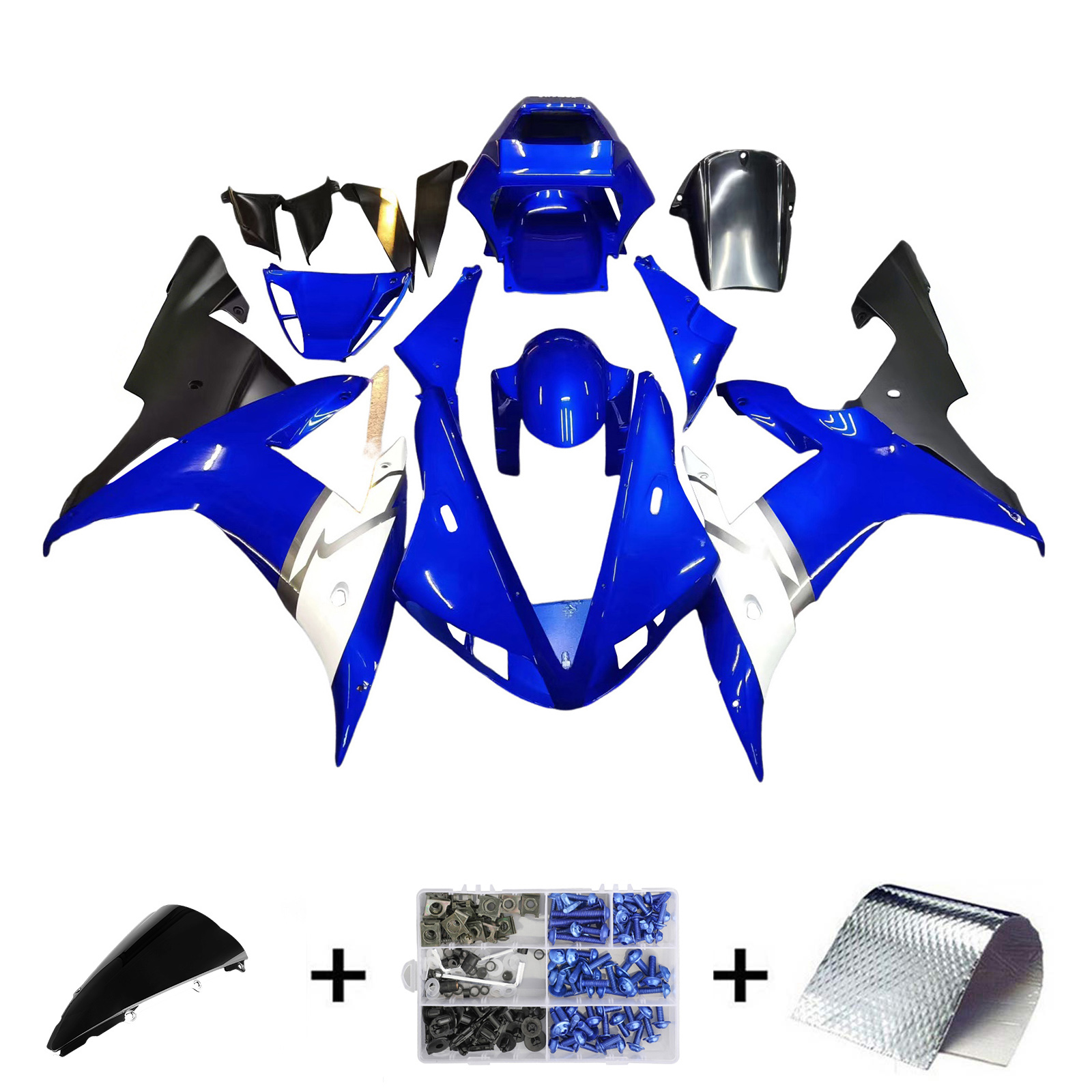 2002-2003 Yamaha YZF-R1 Blue R1 Racing Amotopart Fairings Customs Fairing
