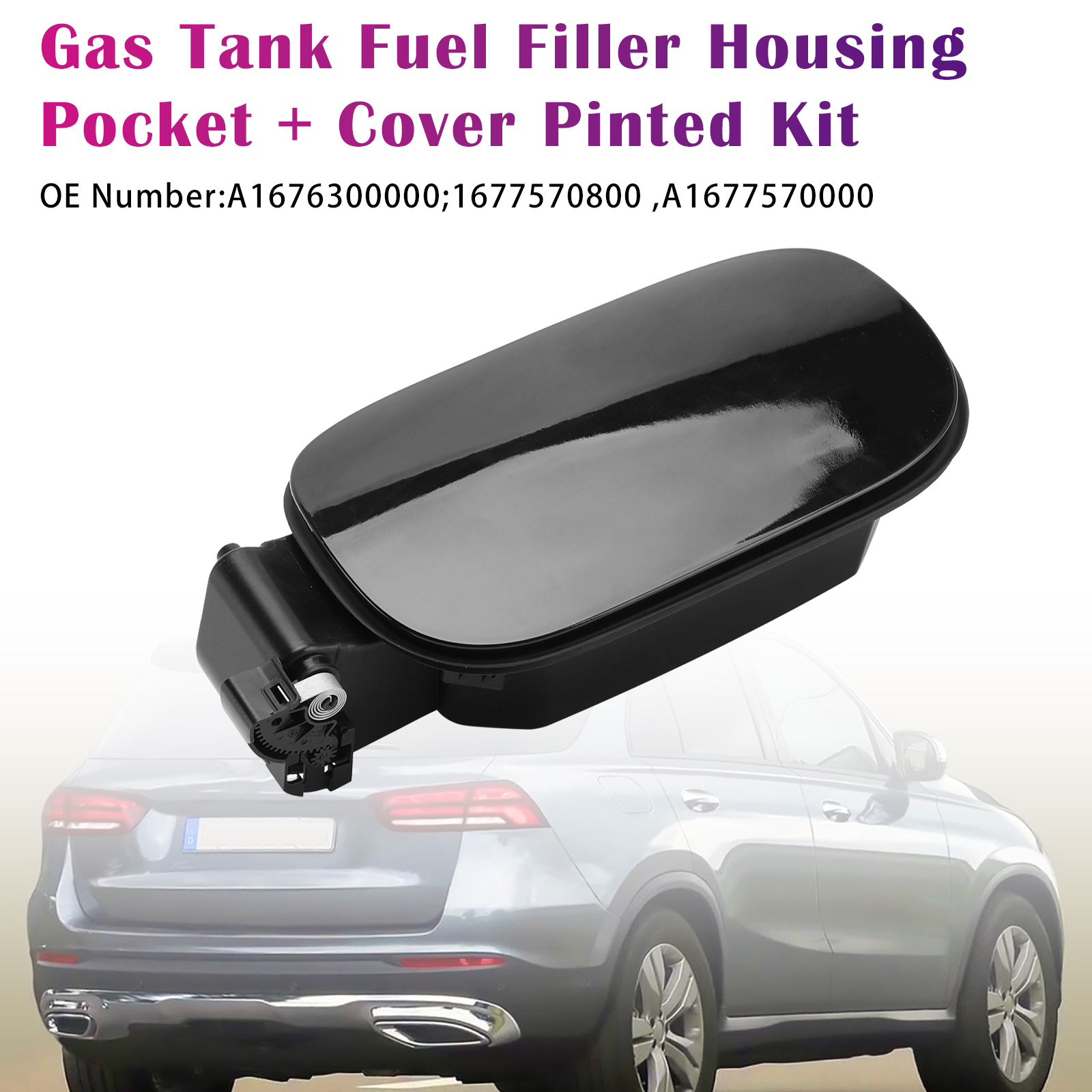 2019-2025 Mercedes GLE W167 Gas Tank Fuel Filler Housing Pocket + Cover Pinted Kit Generic