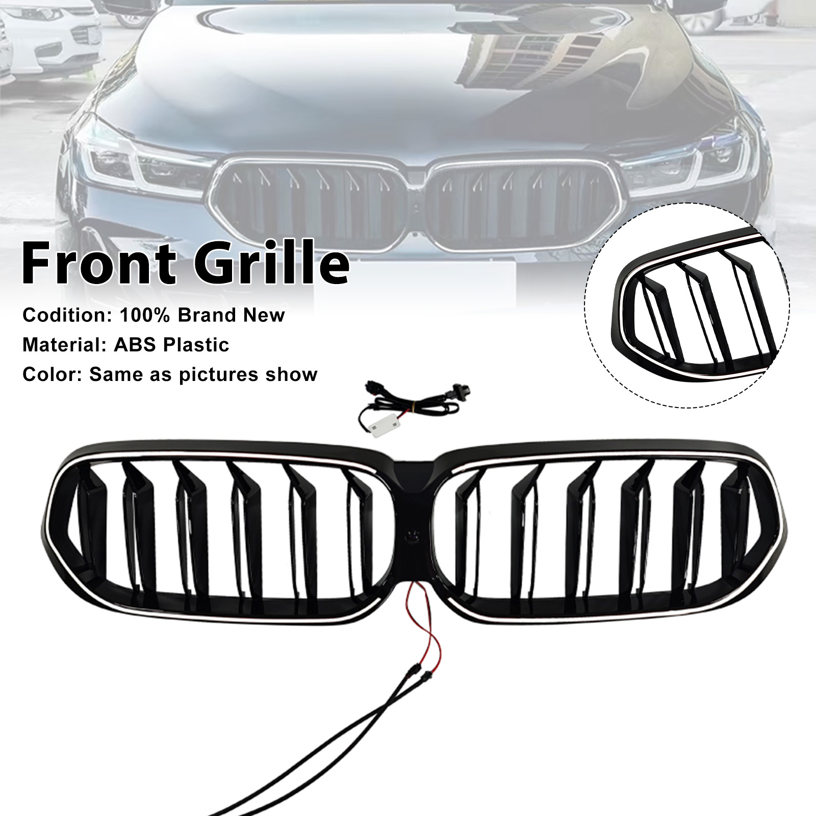 2020-2025 BMW 6 Series G32 Double Slat Black Front Kidney Grille Generic