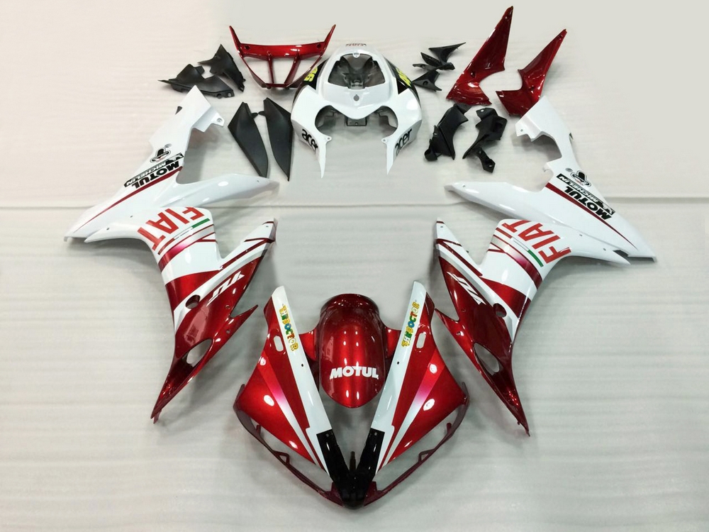 2004-2006 Yamaha YZF-R1 Red White FIAT Racing Amotopart Fairings Customs Fairing
