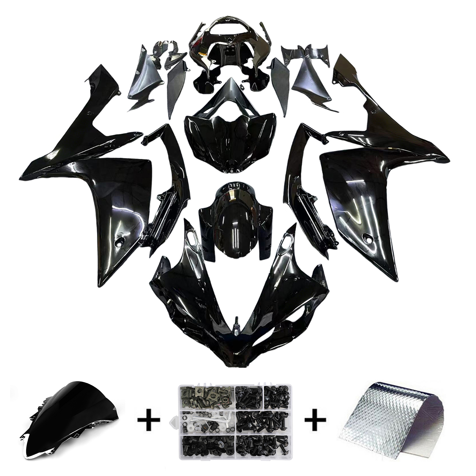 2007-2008 Yamaha YZF-R1 All Black R1 Racing Amotopart Fairings Customs Fairing