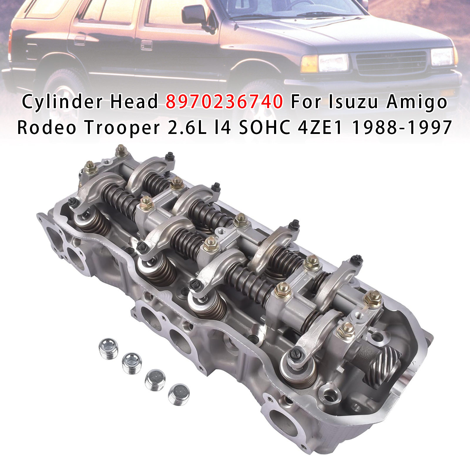 1988-1997 ISUZU AMIGO PICKUP RODEO TROOPER 2.6L Cylinder Head 8970236740 Generic