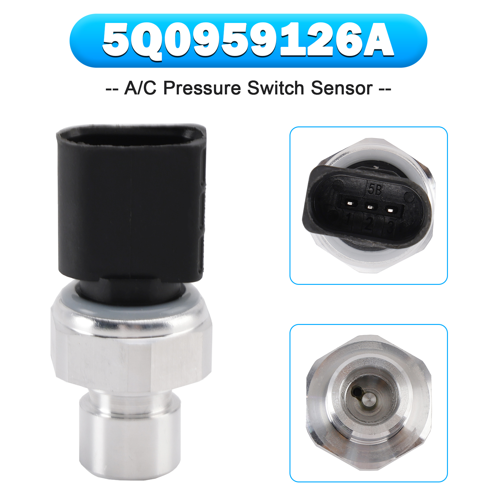2004-2020 Audi A3 A4 A5 A6 A7 A8 Q5 Q7 TT A/C Pressure Switch Sensor 5Q0959126A Generic
