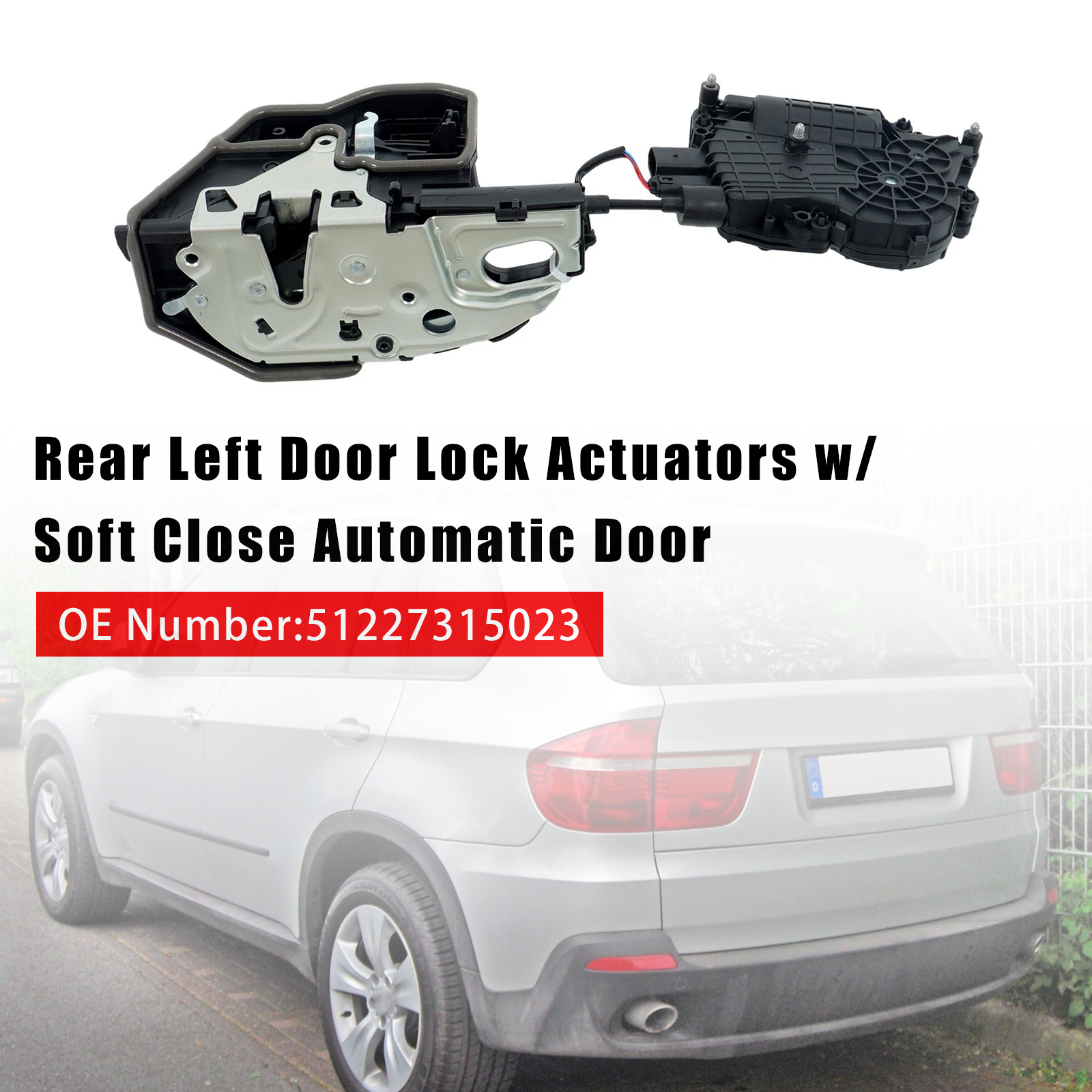 Rear Left Door Lock Actuators for BMW X5 E70 07-12 X6 E71 08-14 w/ Soft Close Automatic Door