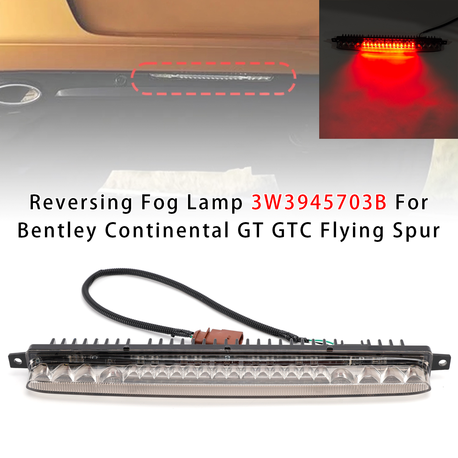 Reversing Fog Lamp 3W3945703B For Bentley Continental GT GTC Flying Spur