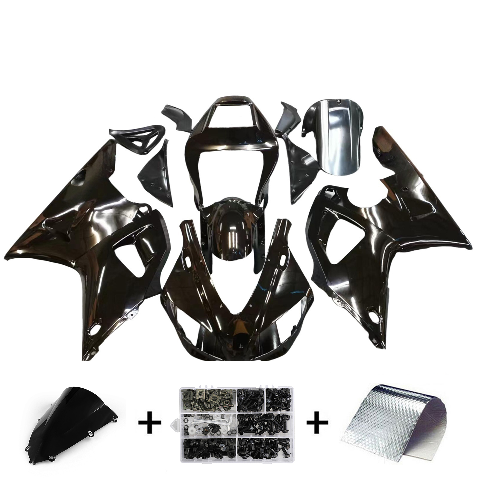 1998-1999 Yamaha YZF-R1 Black R1 Racing Amotopart Fairings Customs Fairing