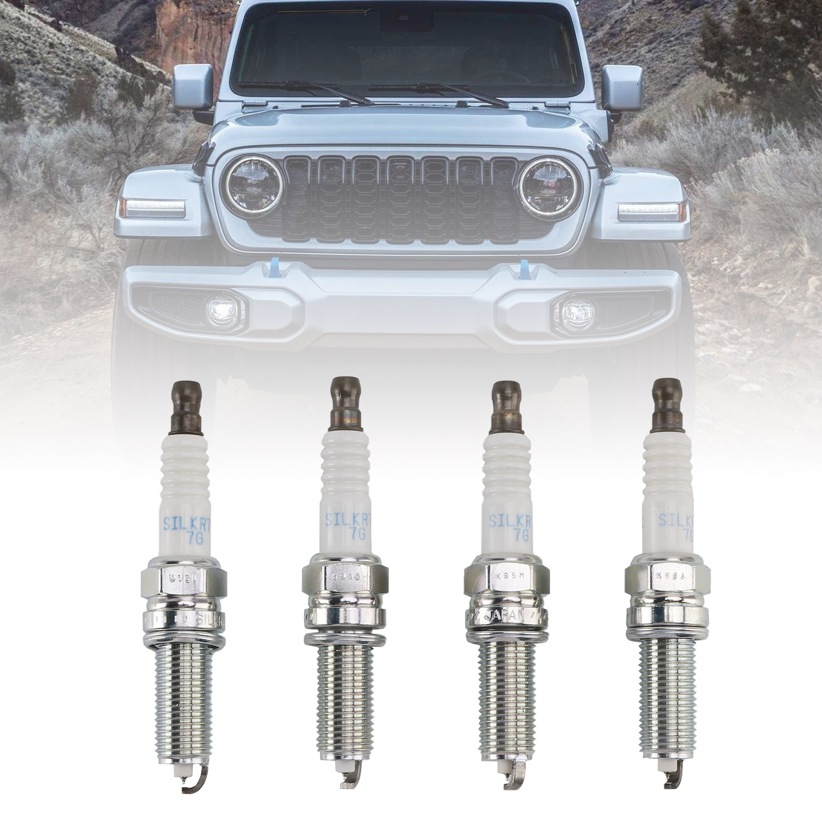 4Pcs Spark Plugs 68292346AA For Jeep Cherokee Wrangler 2.0 L4