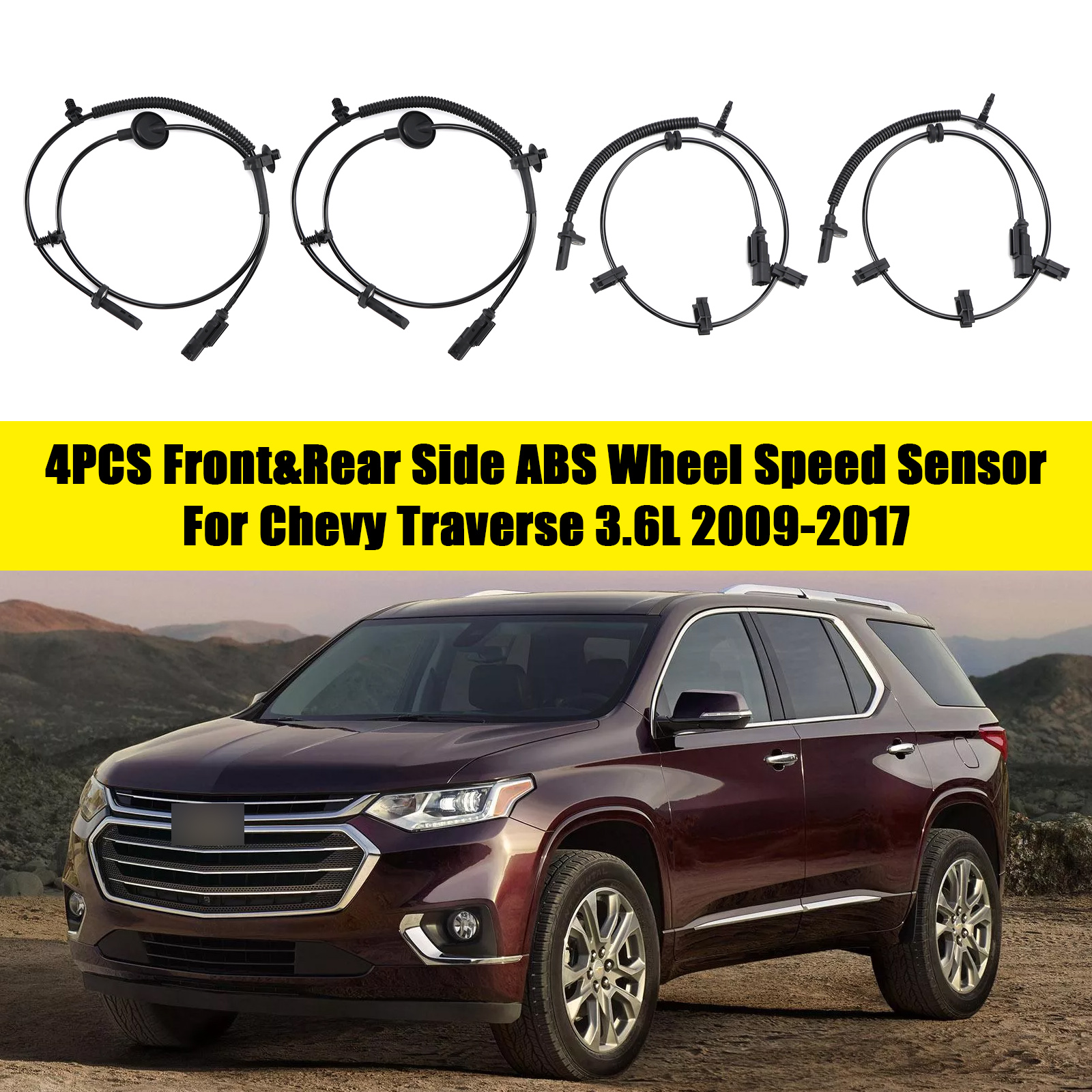 2009-2017 Chevy Traverse 3.6L 4PCS Front&Rear Side ABS Wheel Speed Sensor Generic