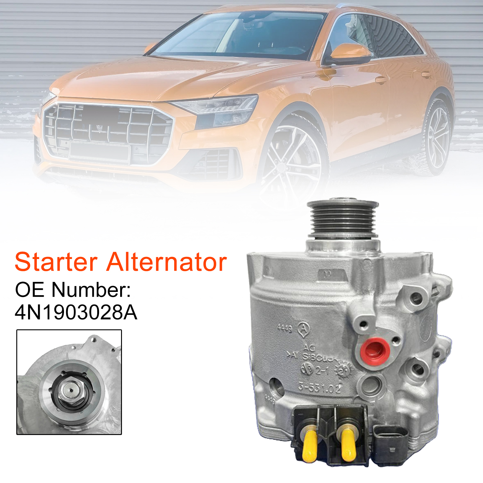 2016-2025 Audi A6 S6 A7 S7 A8 Q7 SQ7 SQ8 Starter Alternator 4N1903028A 48V Generic
