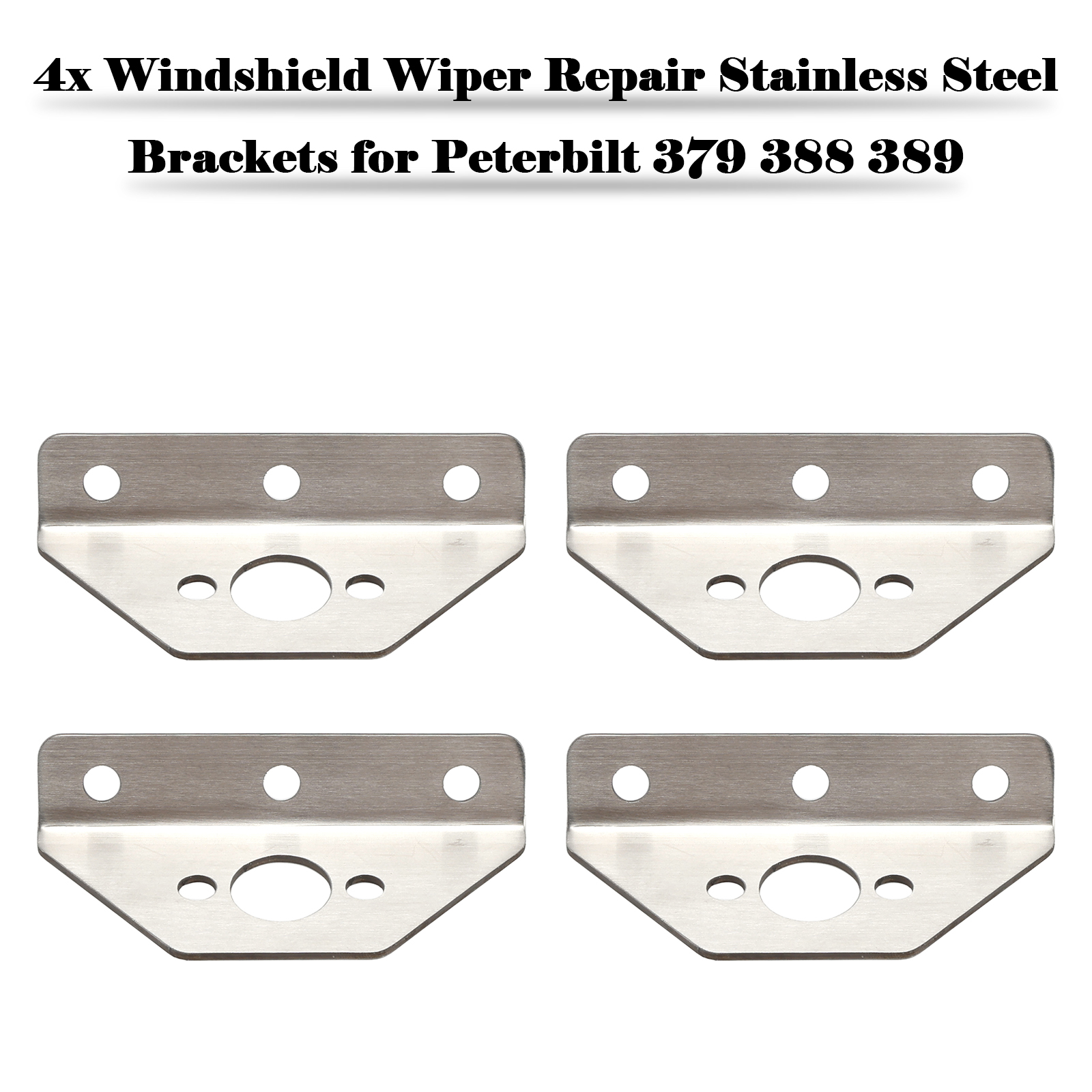 4x Windshield Wiper Repair Stainless Steel Brackets for Peterbilt 379 388 389