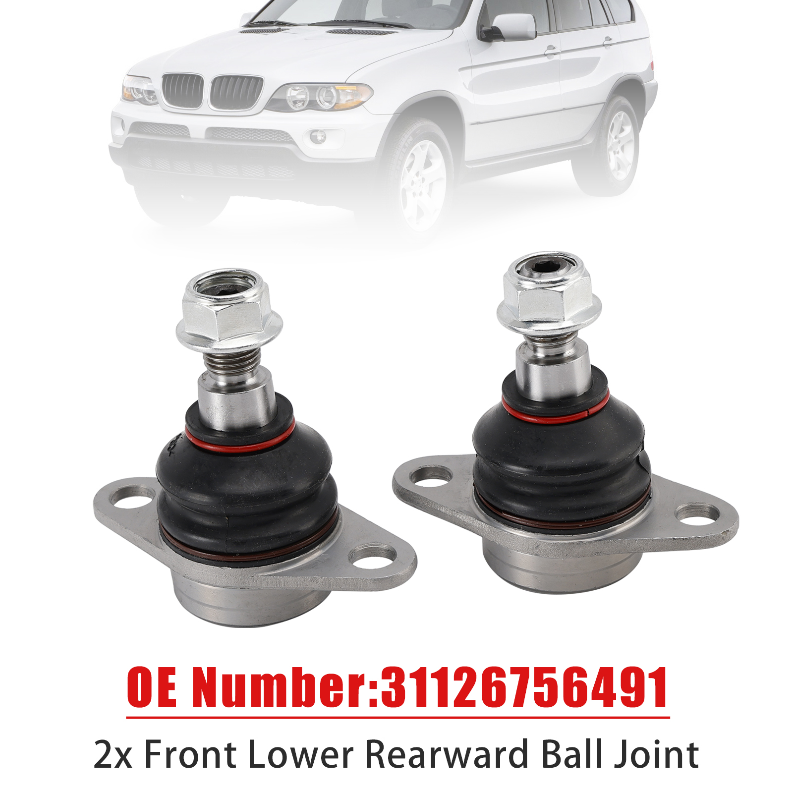 2000-2006 BMW X5 E53 2x Front Lower Rearward Ball Joint 31126756491 Generic