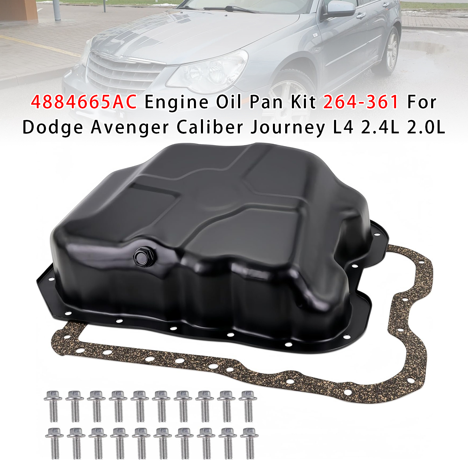 2007-2017 Jeep Journey Caliber Dodge Avenger Patriot Compass 4884665AC Engine Oil Pan Kit 264-361 Generic