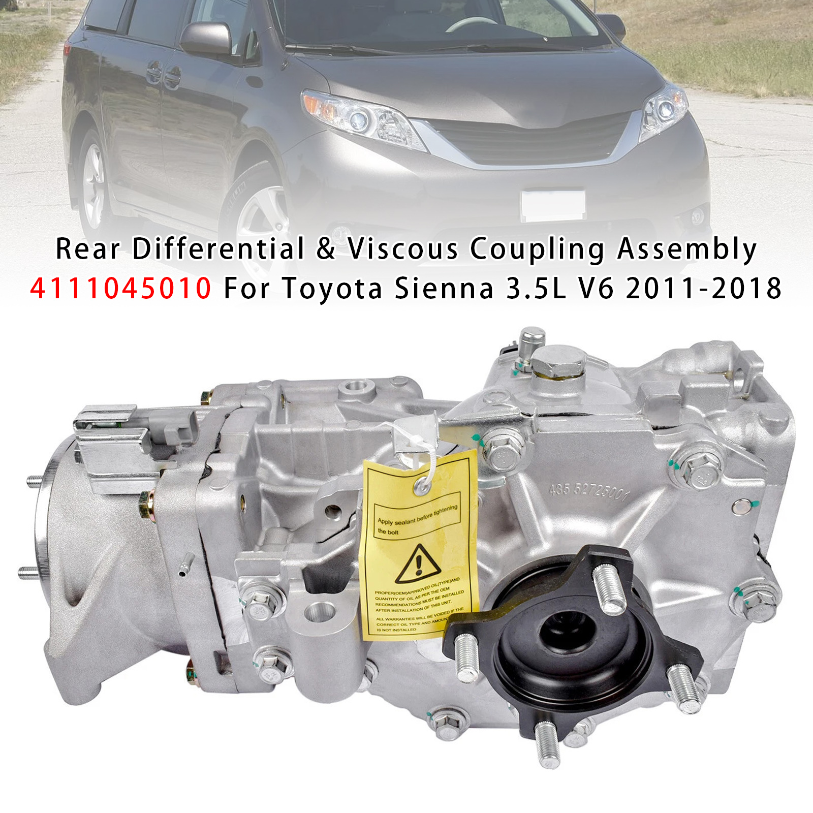 Rear Differential & Viscous Coupling Assembly 4111045010 For Toyota Sienna 3.5L V6 2011-2018