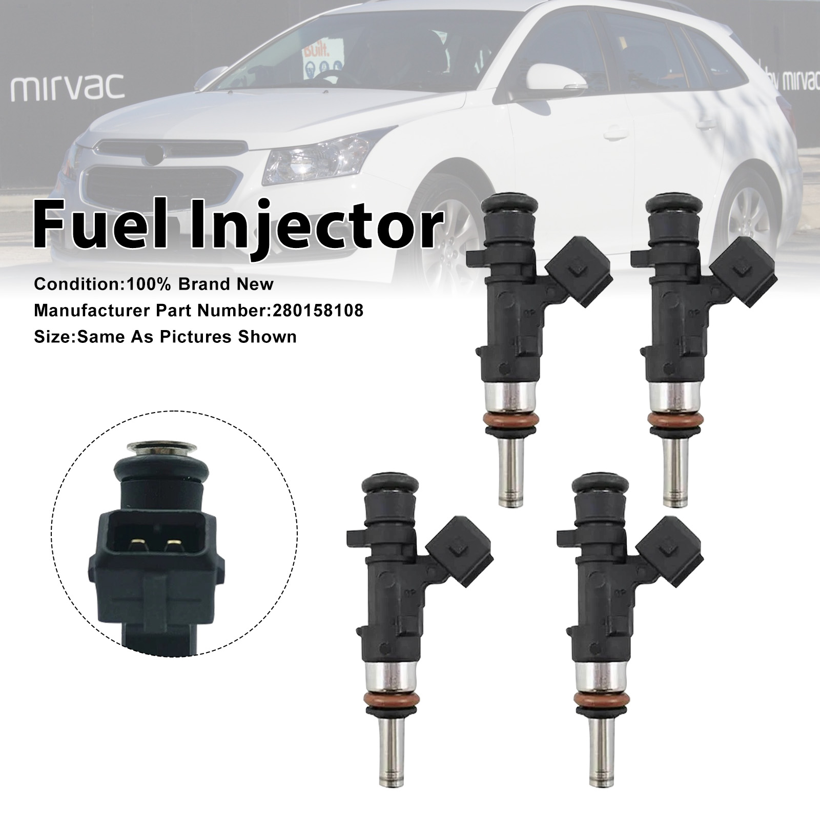 2013-2016 Holden Cruze JH 1.6L 4 Cyl A16LET 4Pcs Fuel Injector 0280158108 Generic
