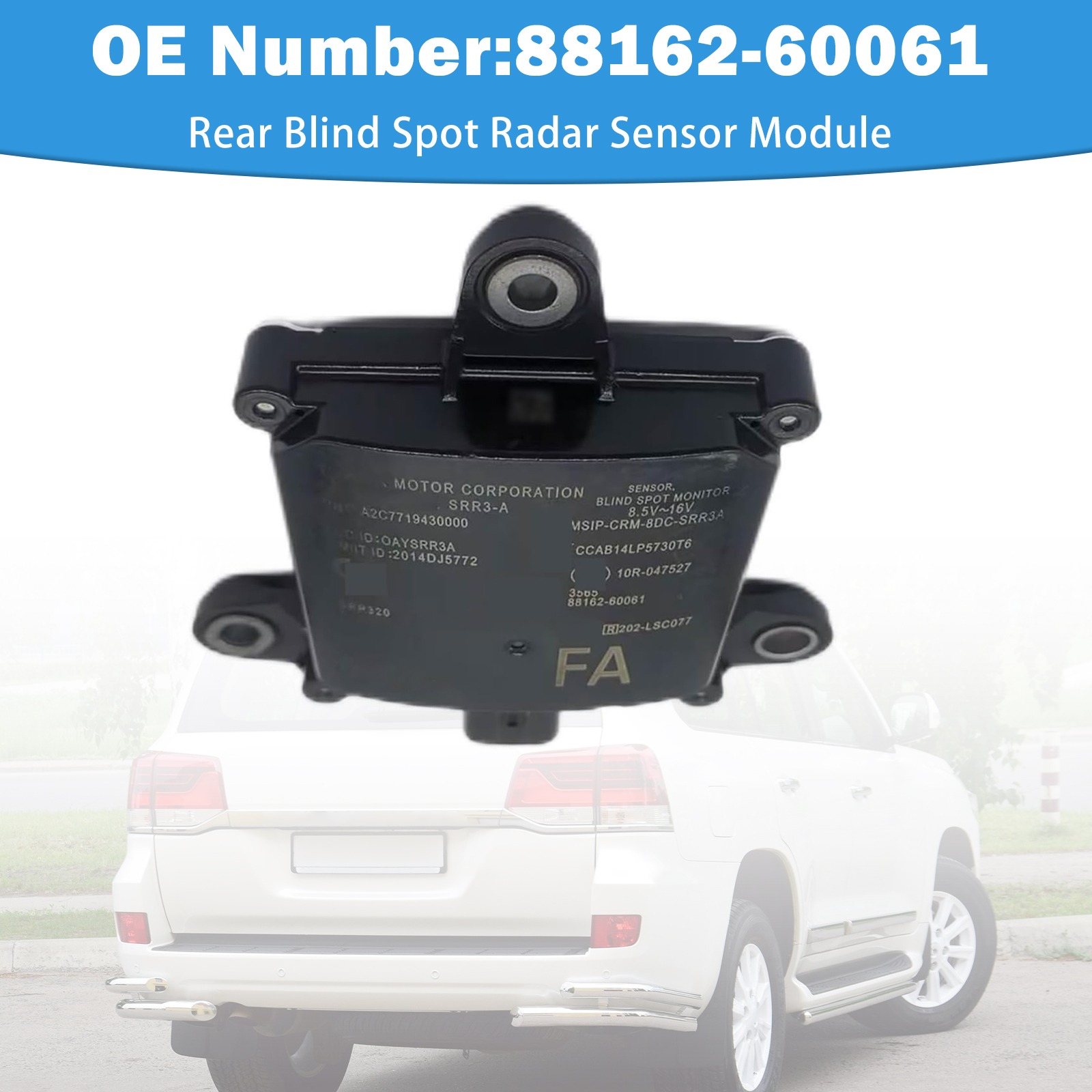 2008-2020 Toyota Land Cruiser Rear Blind Spot Radar Sensor Module 88162-60061 Generic