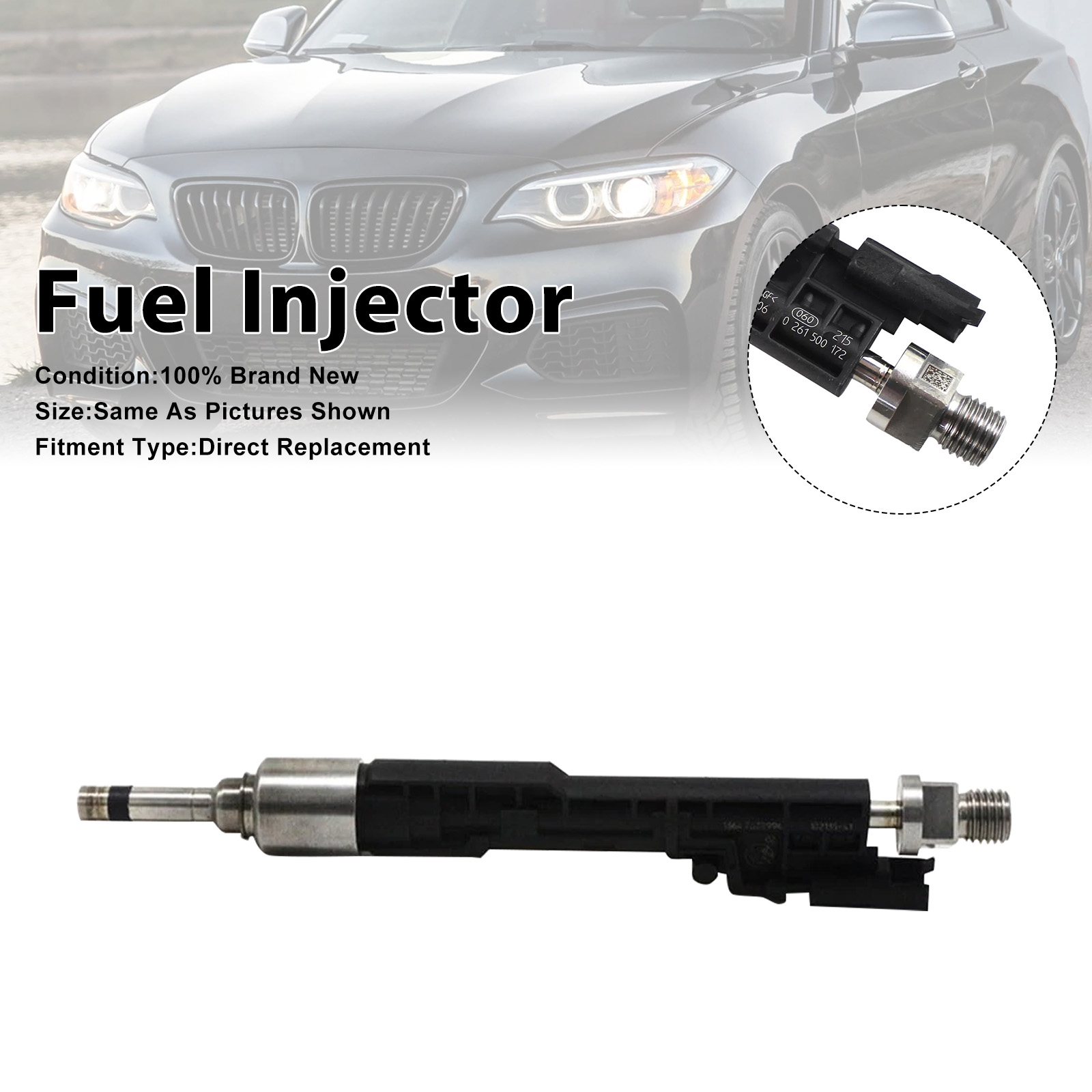 2013-2019 BMW 1Pcs Fuel Injector 0261500172 Generic