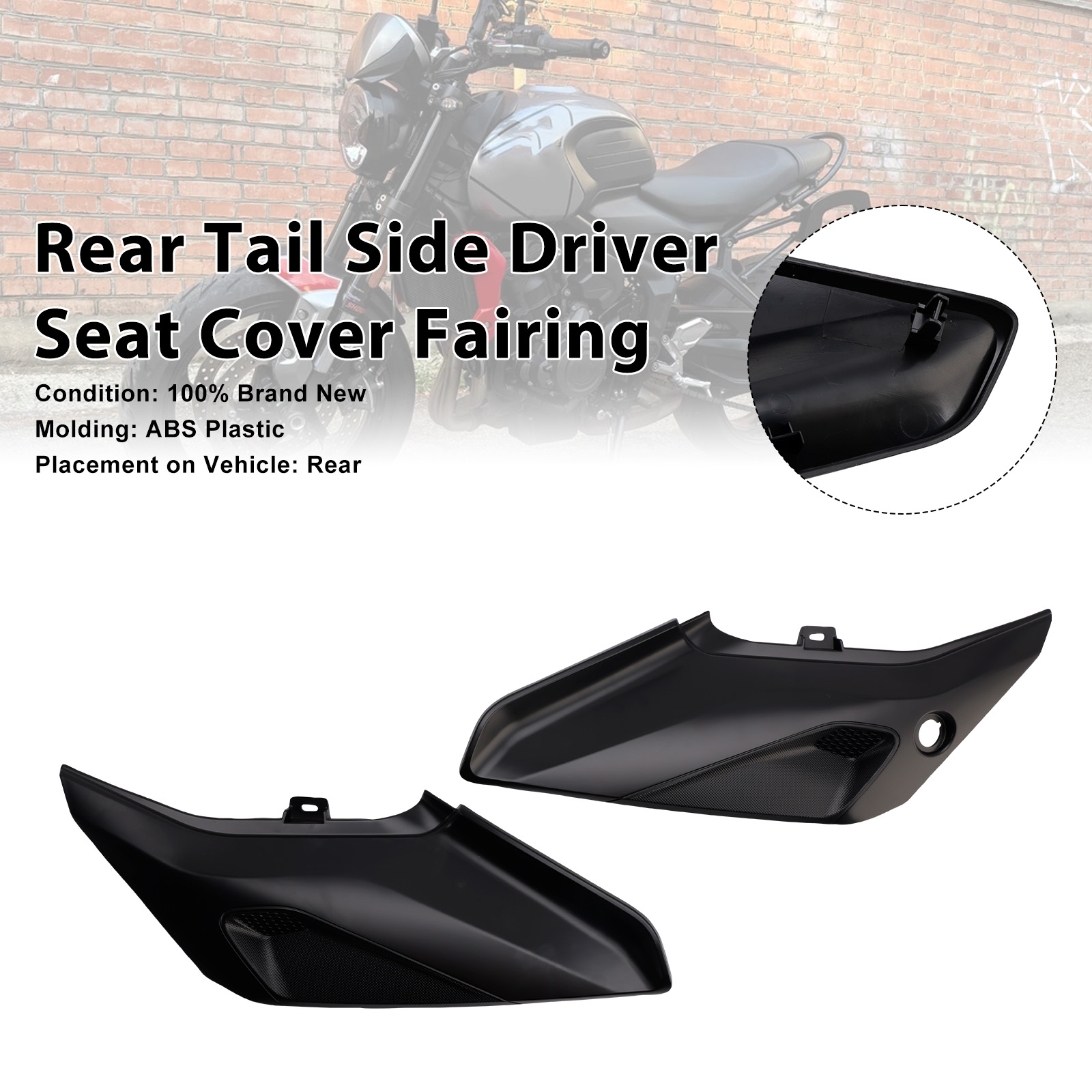 2022-2026 Triumph Trident 660 Rear Tail Side Driver Seat Cover Fairing Matte Black Generic