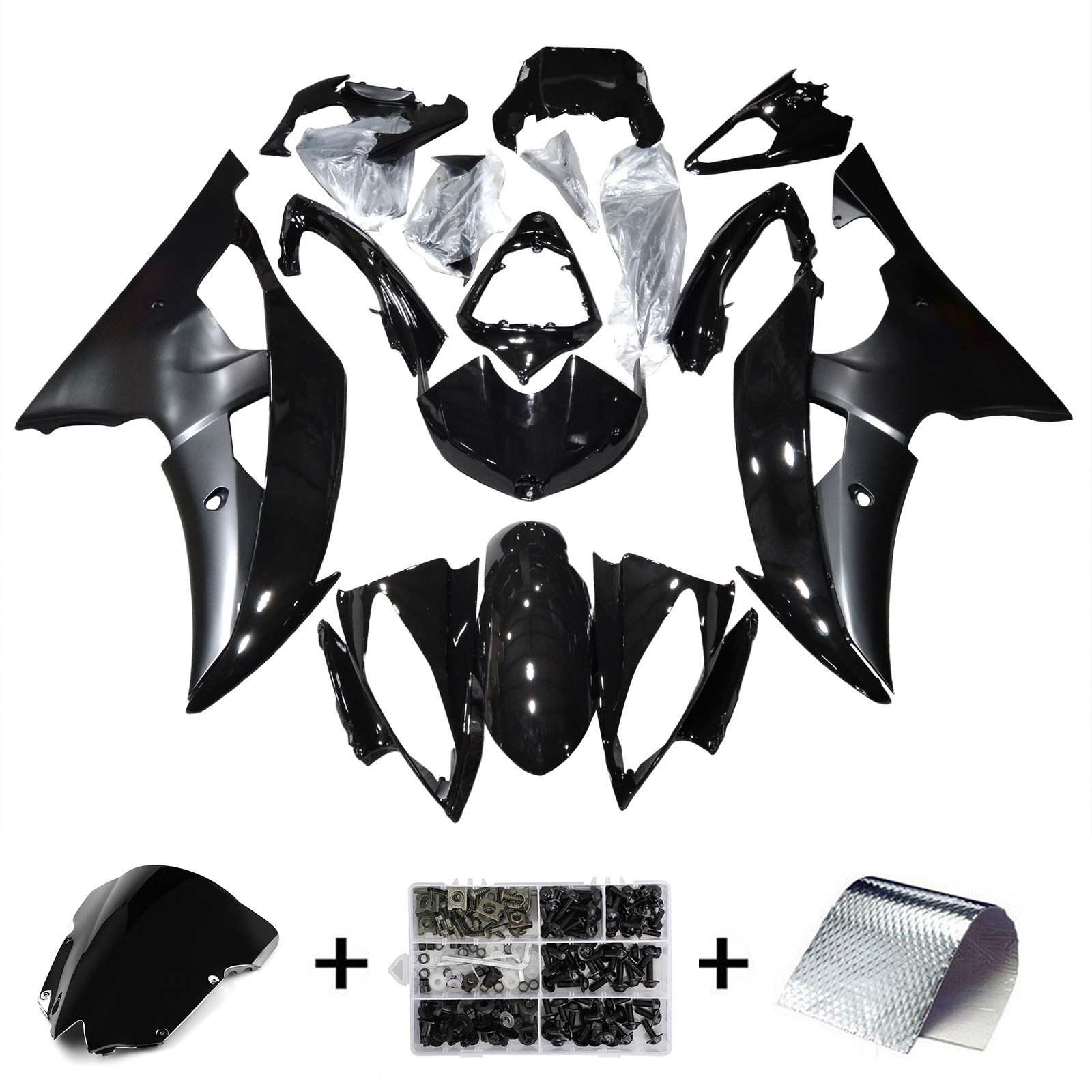 2008-2016 Yamaha YZF-R6 Contrast Black R6 Racing Amotopart Fairings Customs Fairing