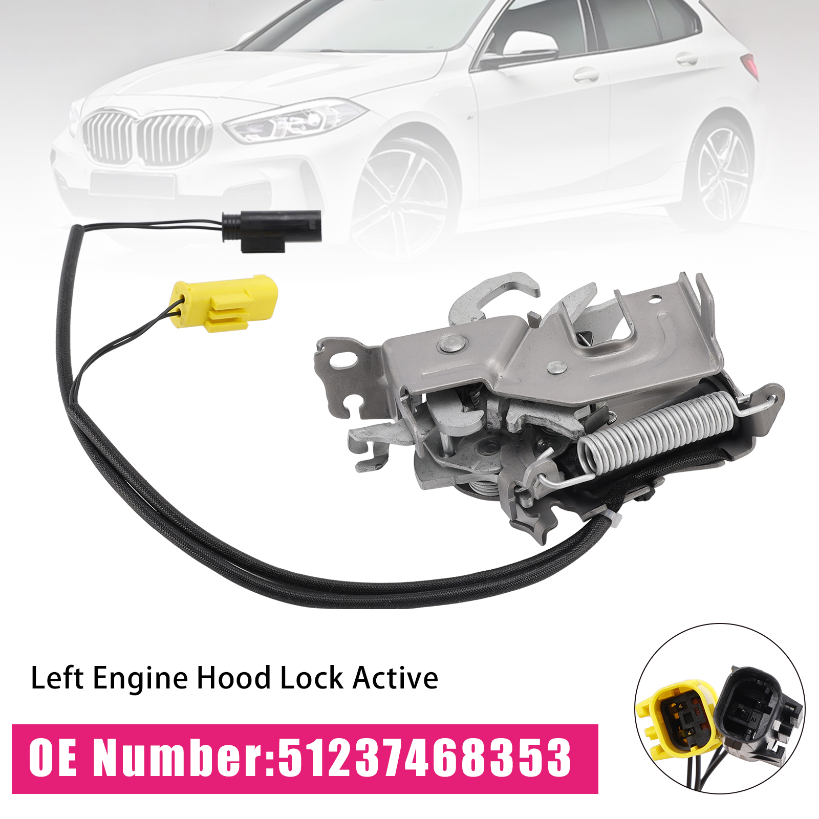 2018 2019-2024 BMW 1 F40 3 G20/ G21 Left Engine Hood Lock Active 51237468353 Generic