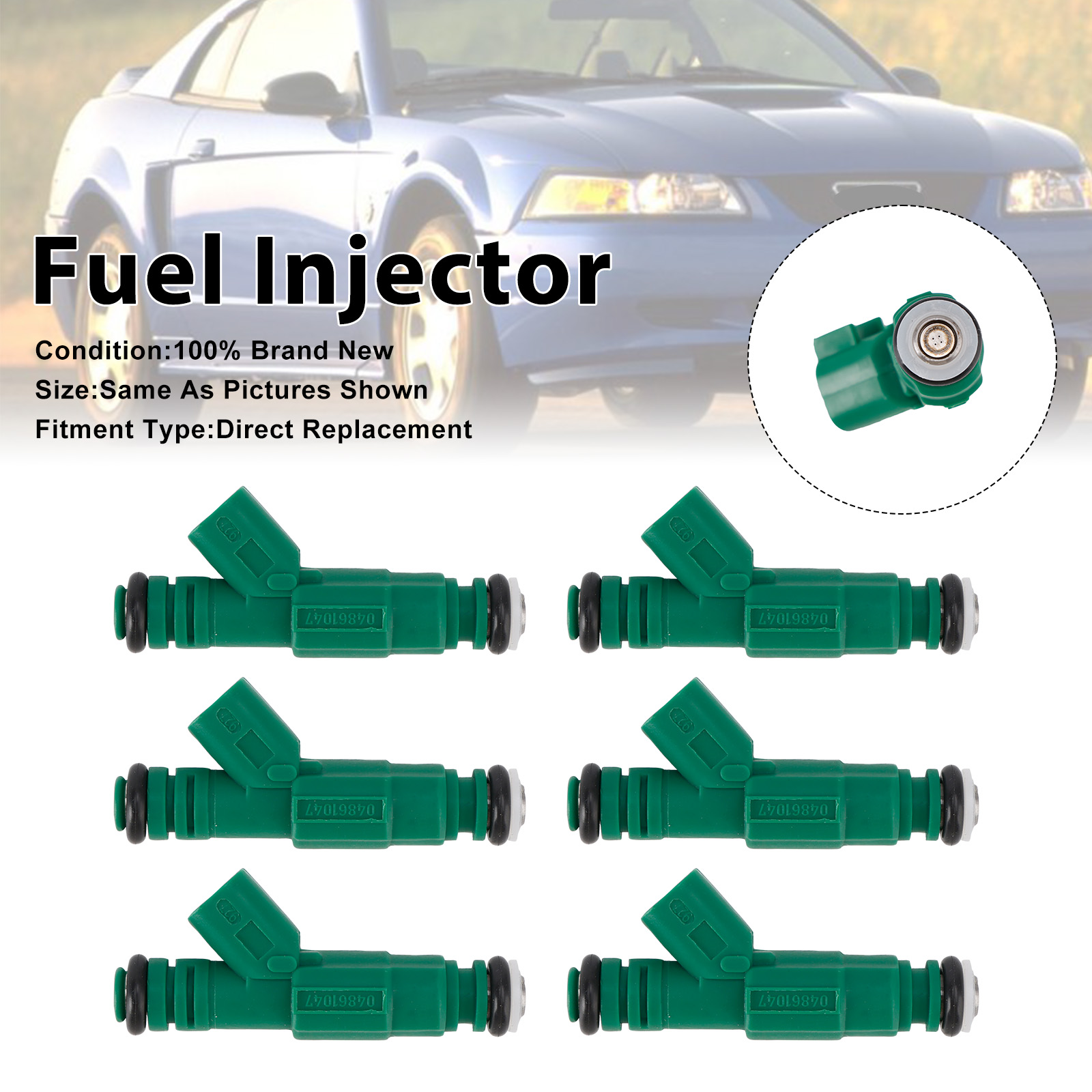 1999-2004 Jeep Cherokee Grand Cherokee Wrangler Liberty 6Pcs Fuel Injector 0280155789 Generic