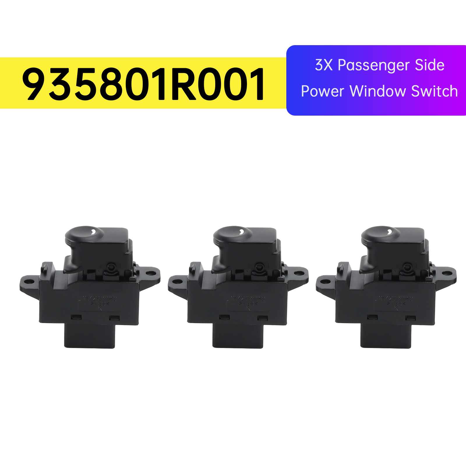 2011-2017 Hyundai Accent 3X Passenger Side Power Window Switch 935801R001 Generic