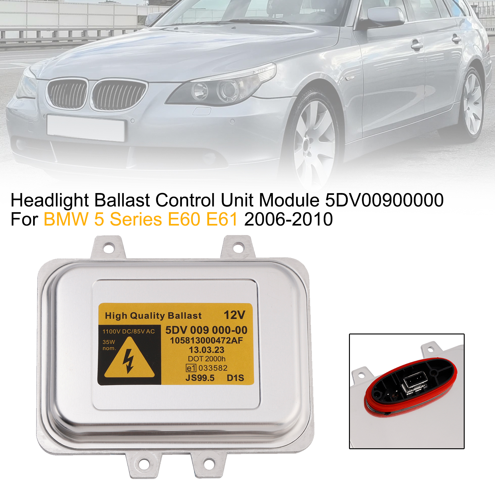 Headlight Ballast Control Unit Module 5DV00900000 For BMW 5 Series E60 E61 2006-2010