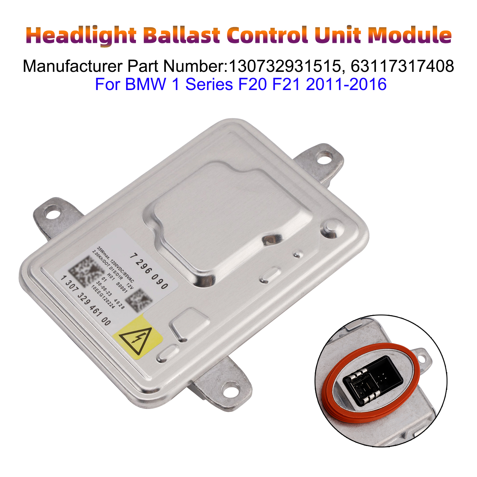 2011-2016 BMW 1 F20/F21/F52 Headlight Ballast Control Unit Module 63117317408 Generic