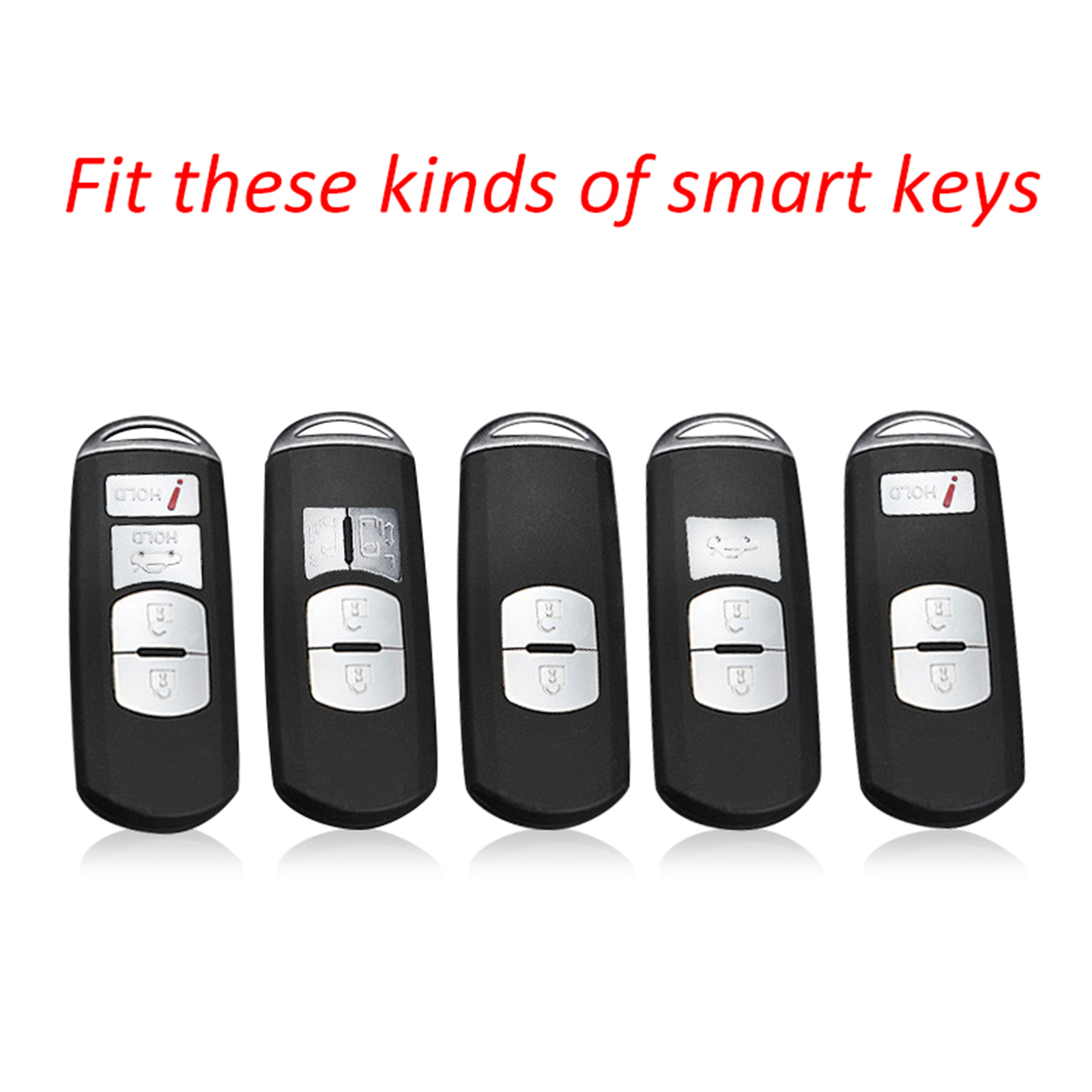 2013-2019 Mazda CX-3 5 9 Leather Silicone Car Key Case Cover With Buckle Generic