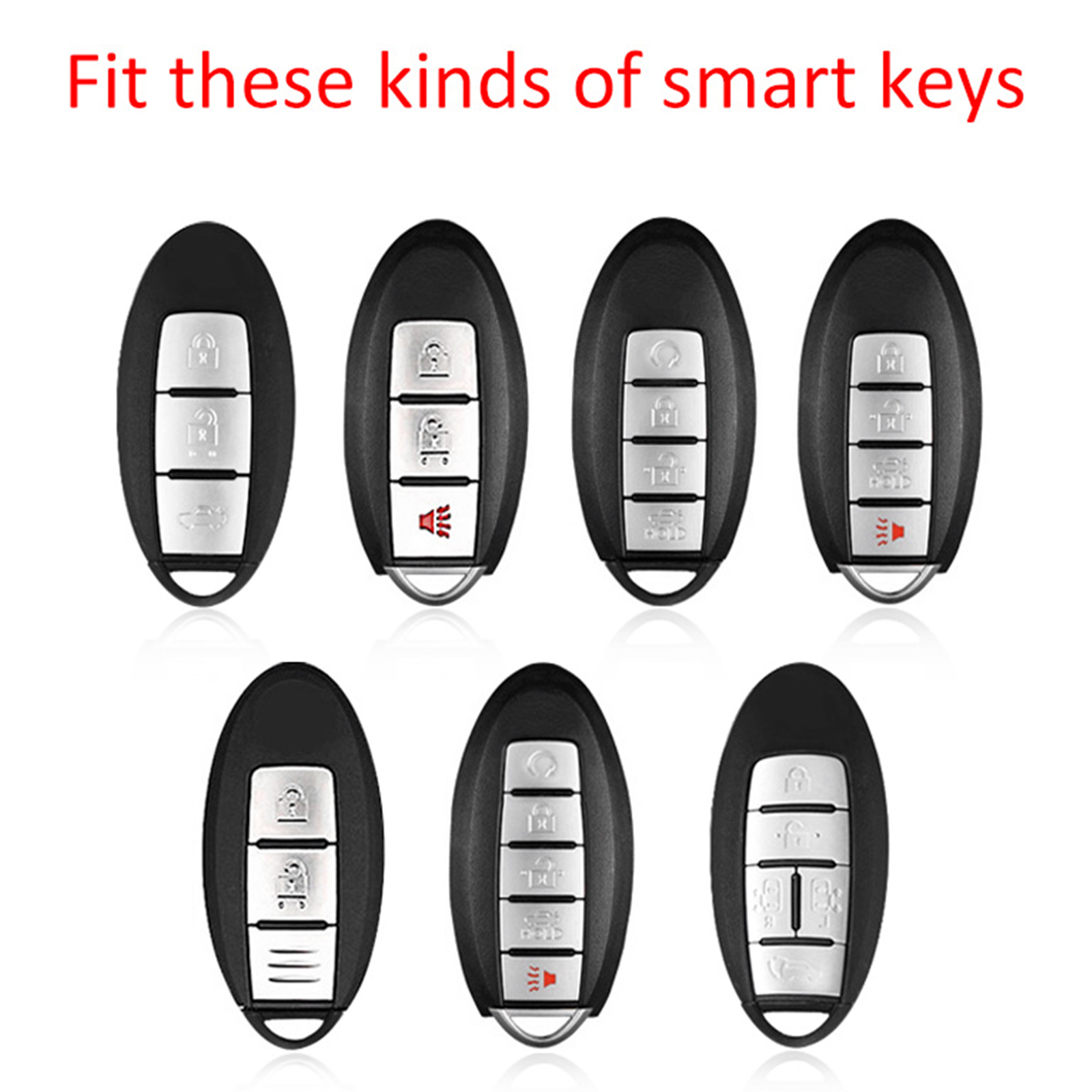 2013-2019 Infiniti QX50 QX60 QX70 QX80 Leather Silicone Car Key Case Cover With Buckle Generic