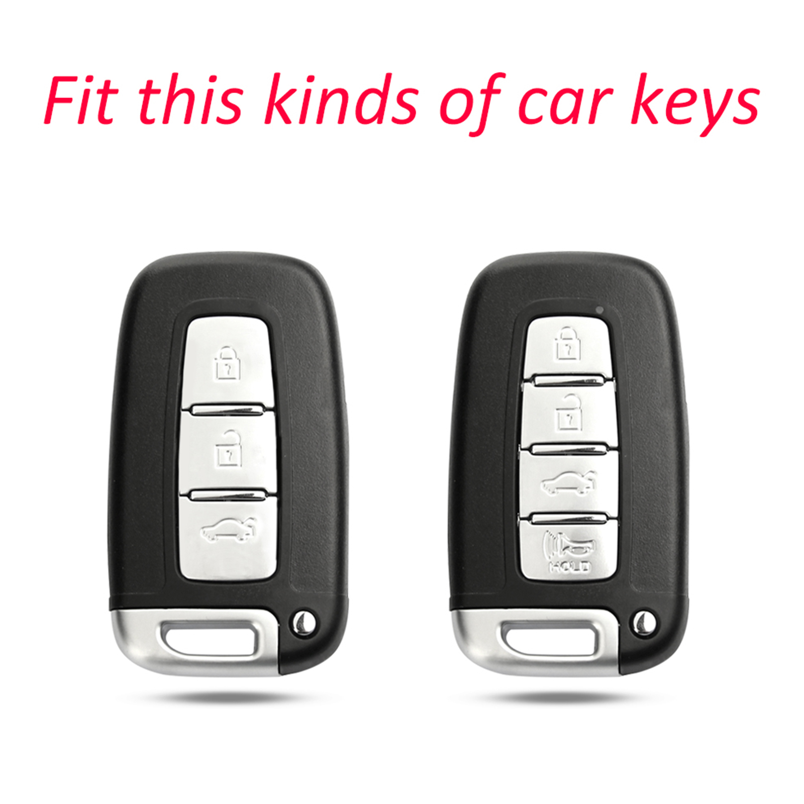 2009-2015 Hyundai Elantra Genesis Veloster Leather Silicone Car Key Case Cover With Buckle Generic