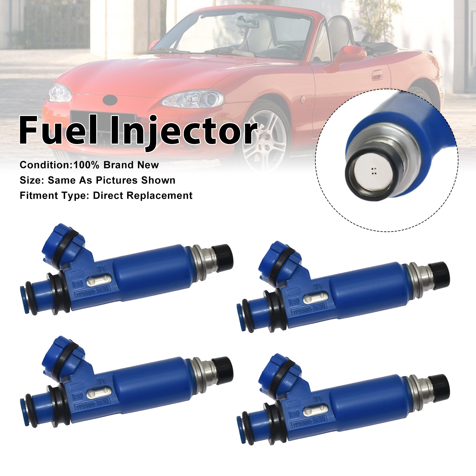 1998-2005 Mazda MX-5 II 4Pcs Fuel Injector 195500-3030 Generic