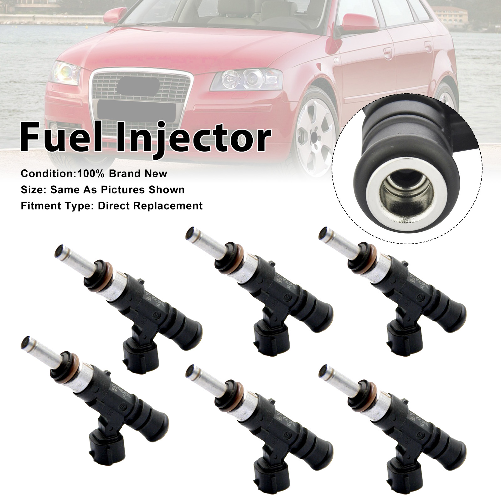 2006-2009 Audi A3 TT Quattro 3.2L V6 6Pcs Fuel Injector 85212262 Generic