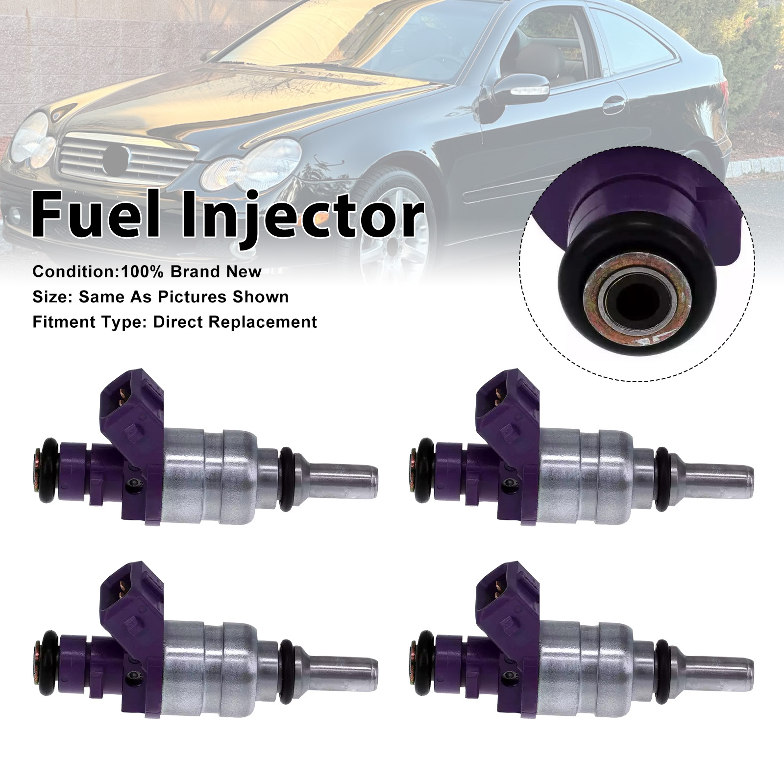 2001-2004 Mercedes-Benz C230 SLK230 Kompressor 4Pcs Fuel Injector 0000787249 Generic