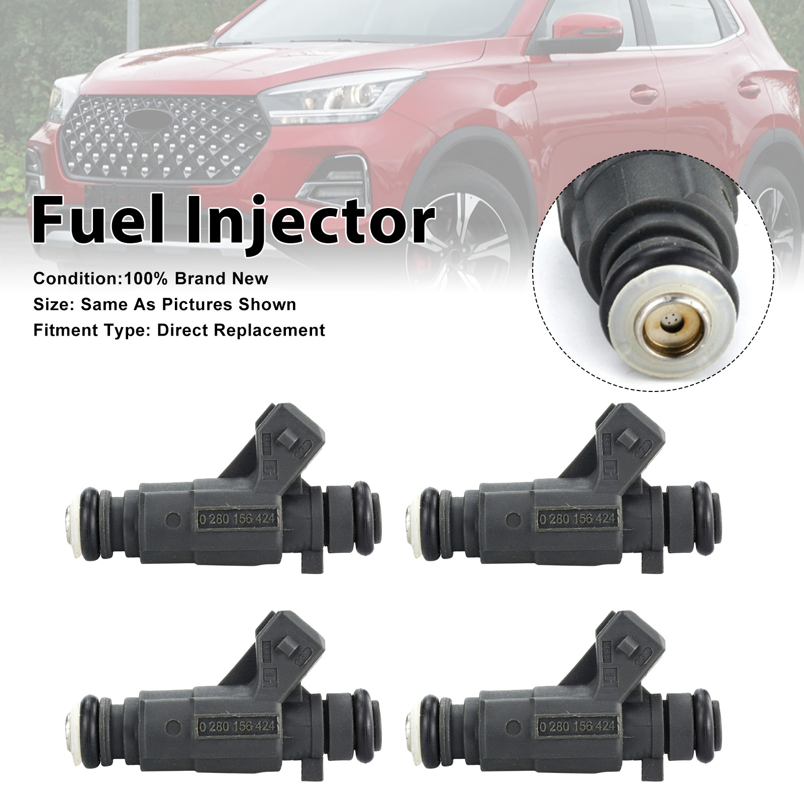 4Pcs Fuel Injector For Chery Tiggo For BYD 2.4L 0280156424 0 280 156 424