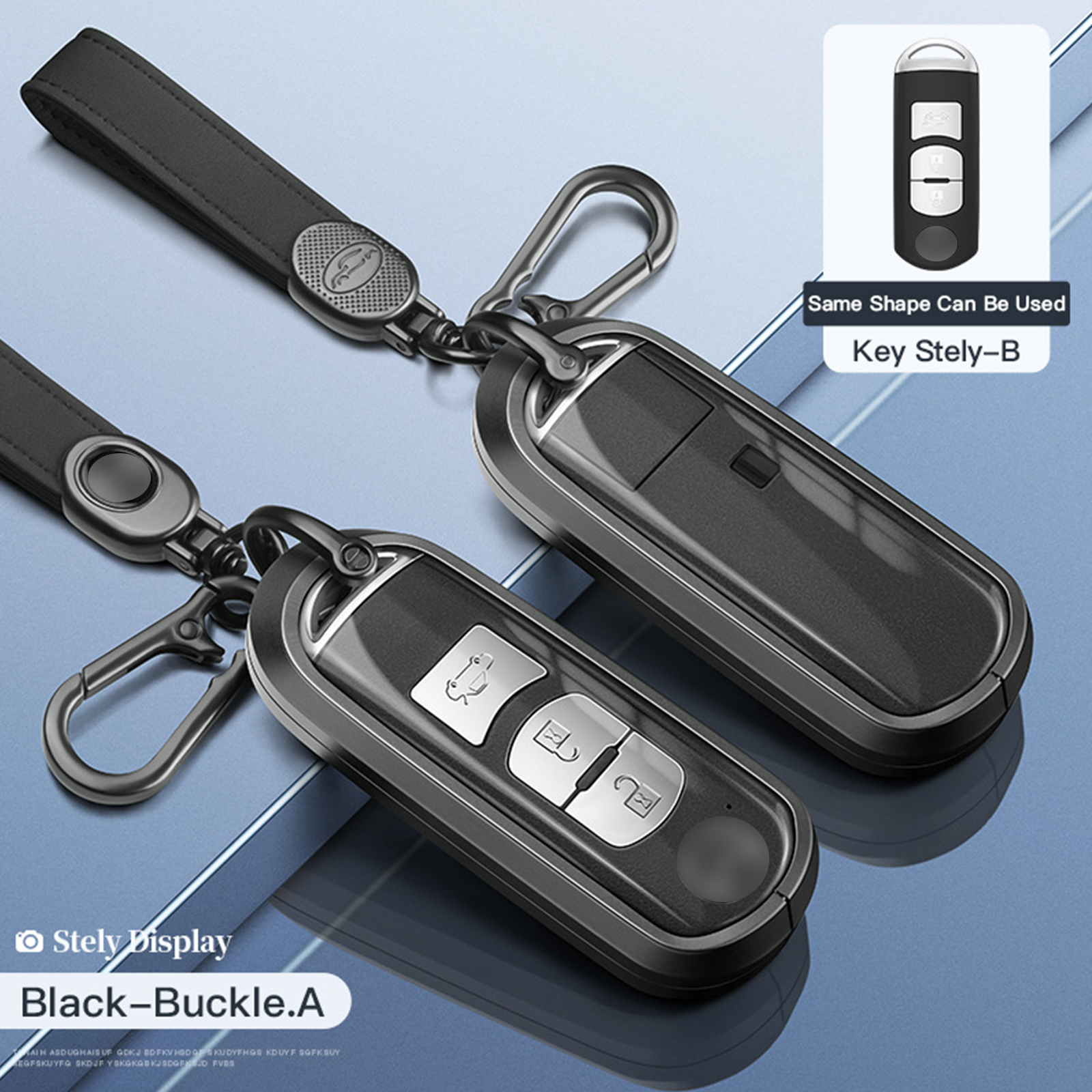 Aluminum Alloy TPU BLK Car Key Case Cover With Buckle For Mazda CX-4 CX-5