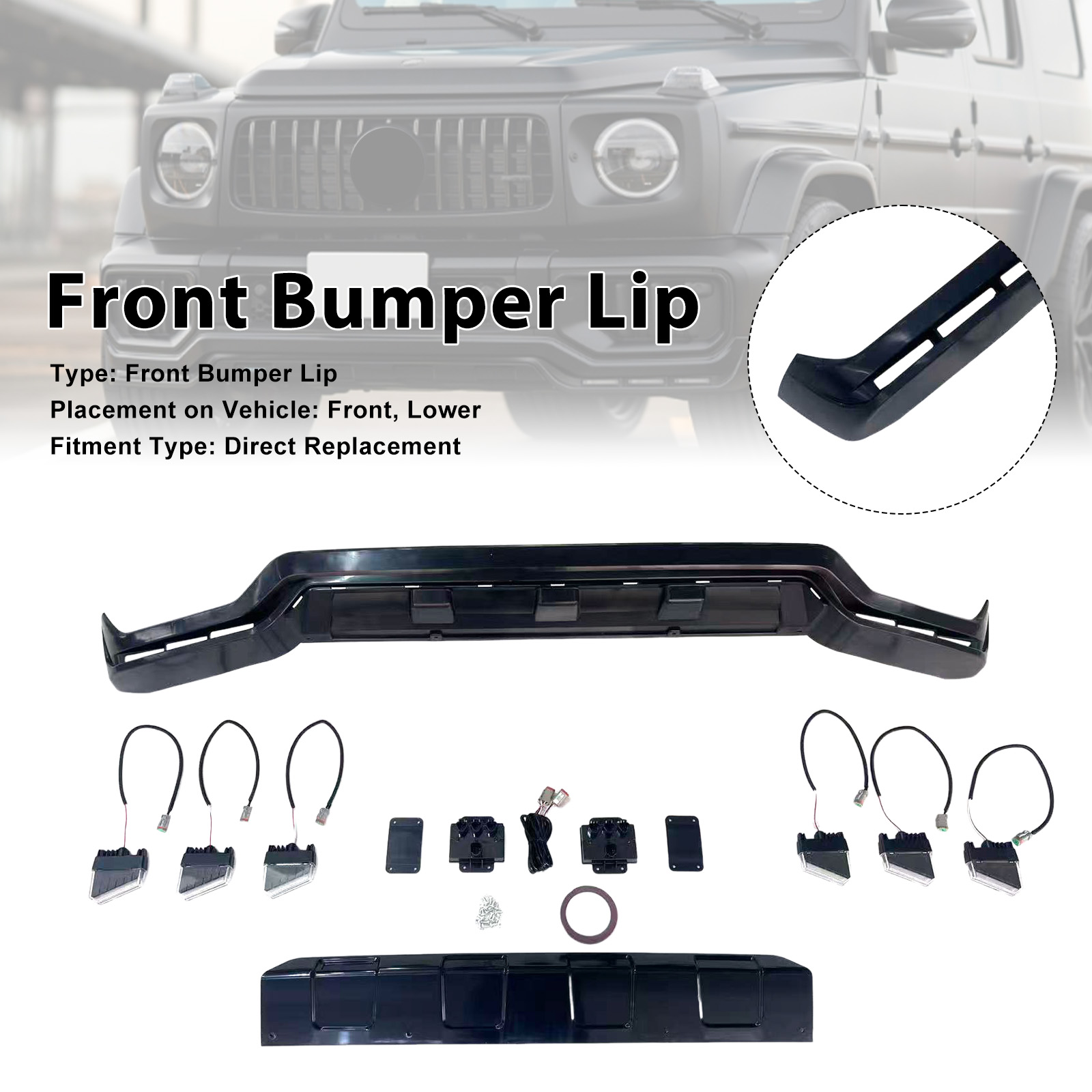Front Bumper Diffuser Lip Fit Mercedes Benz G-Class W465 G63 2025+ PP