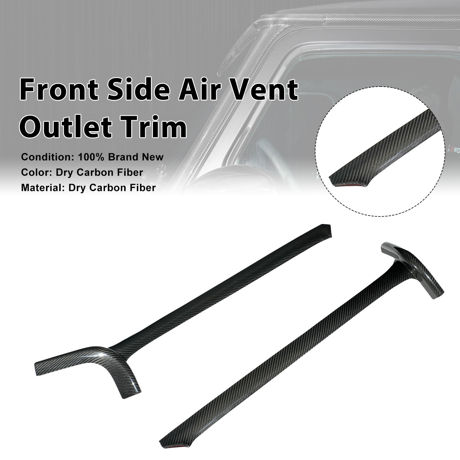 Carbon Fiber Front Side Air Vent Outlet Trim Fit Benz G Class G63 G550 2025+